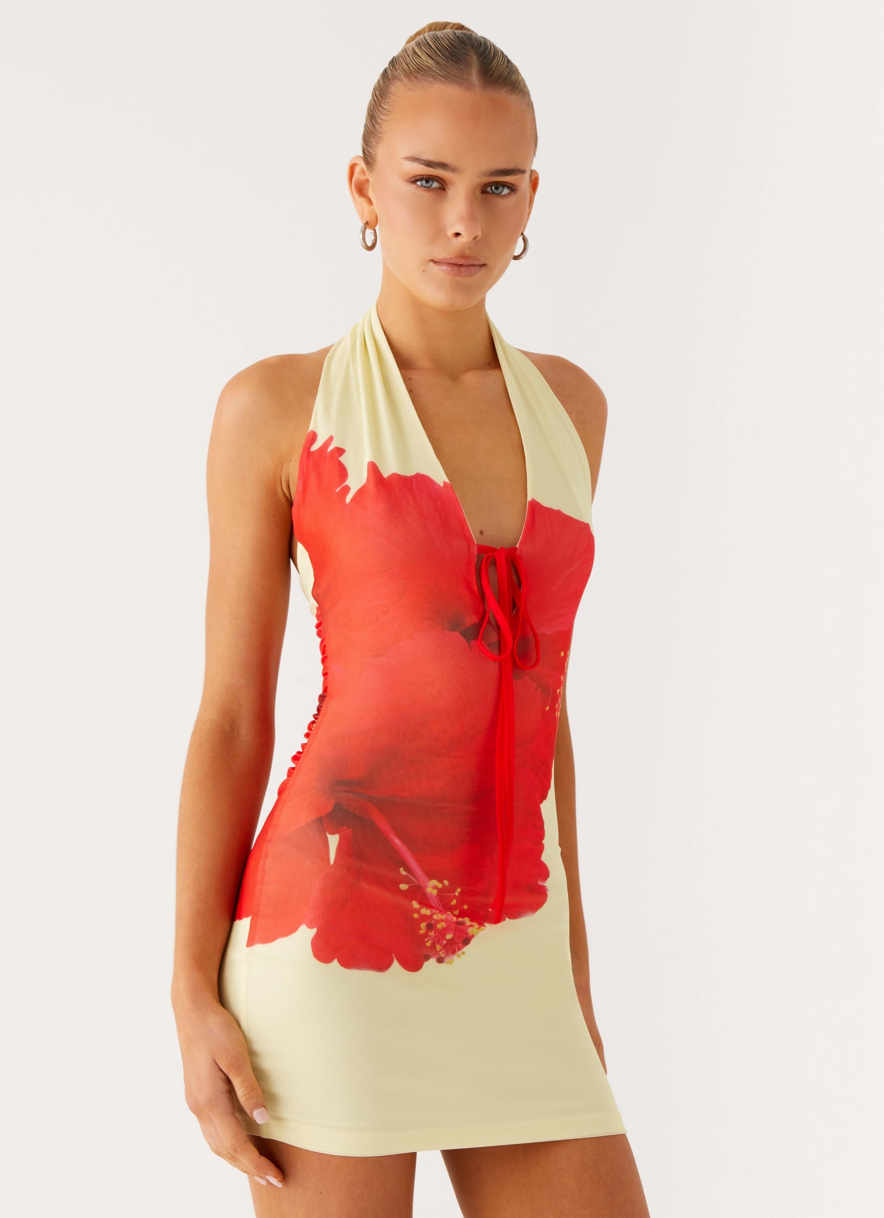 Know You Better Mini Dress - Scarlet Floral tech fabric Refined Edge