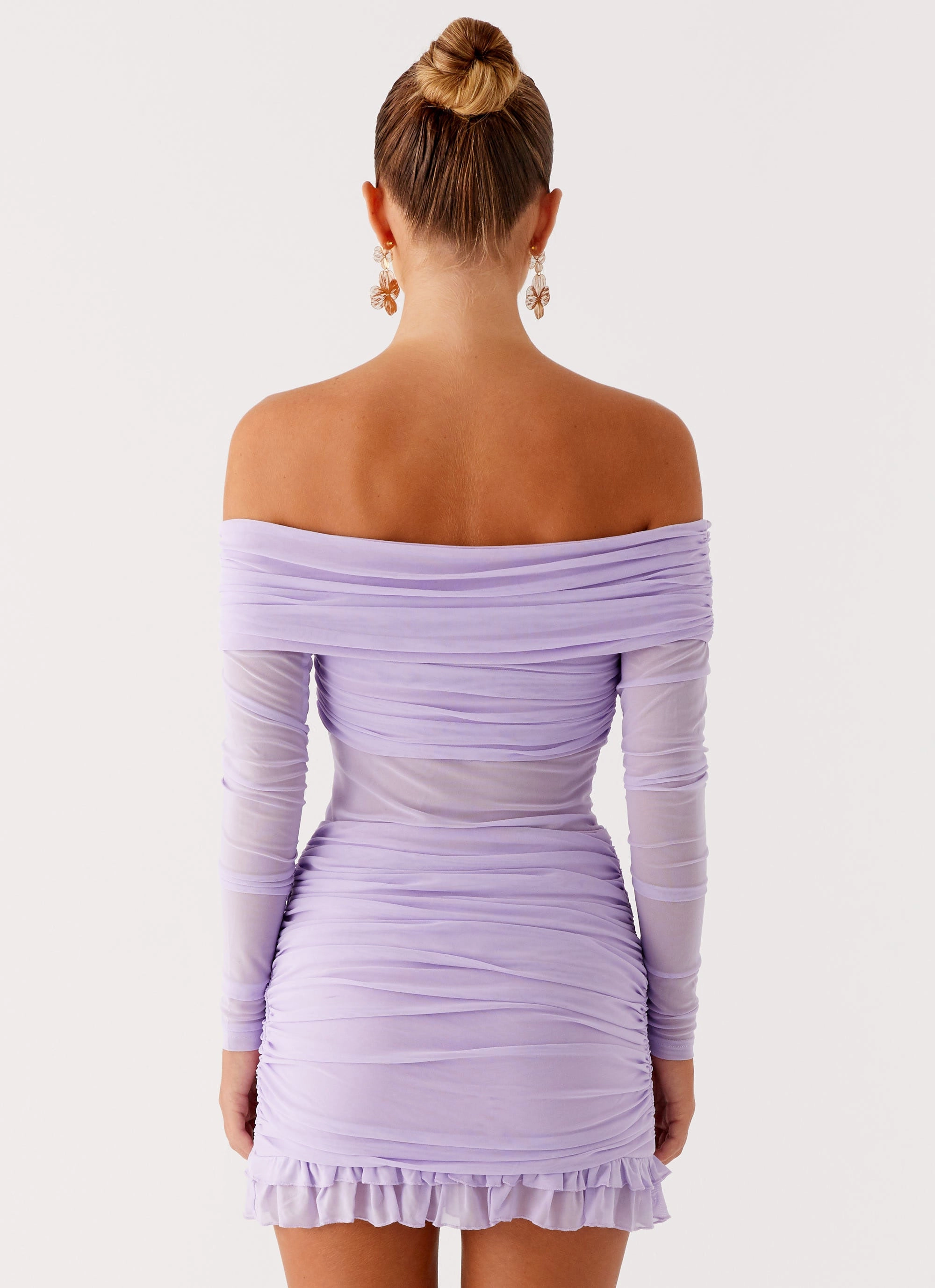 Ethically Made Tiff Long Sleeve Mini Dress - Lilac