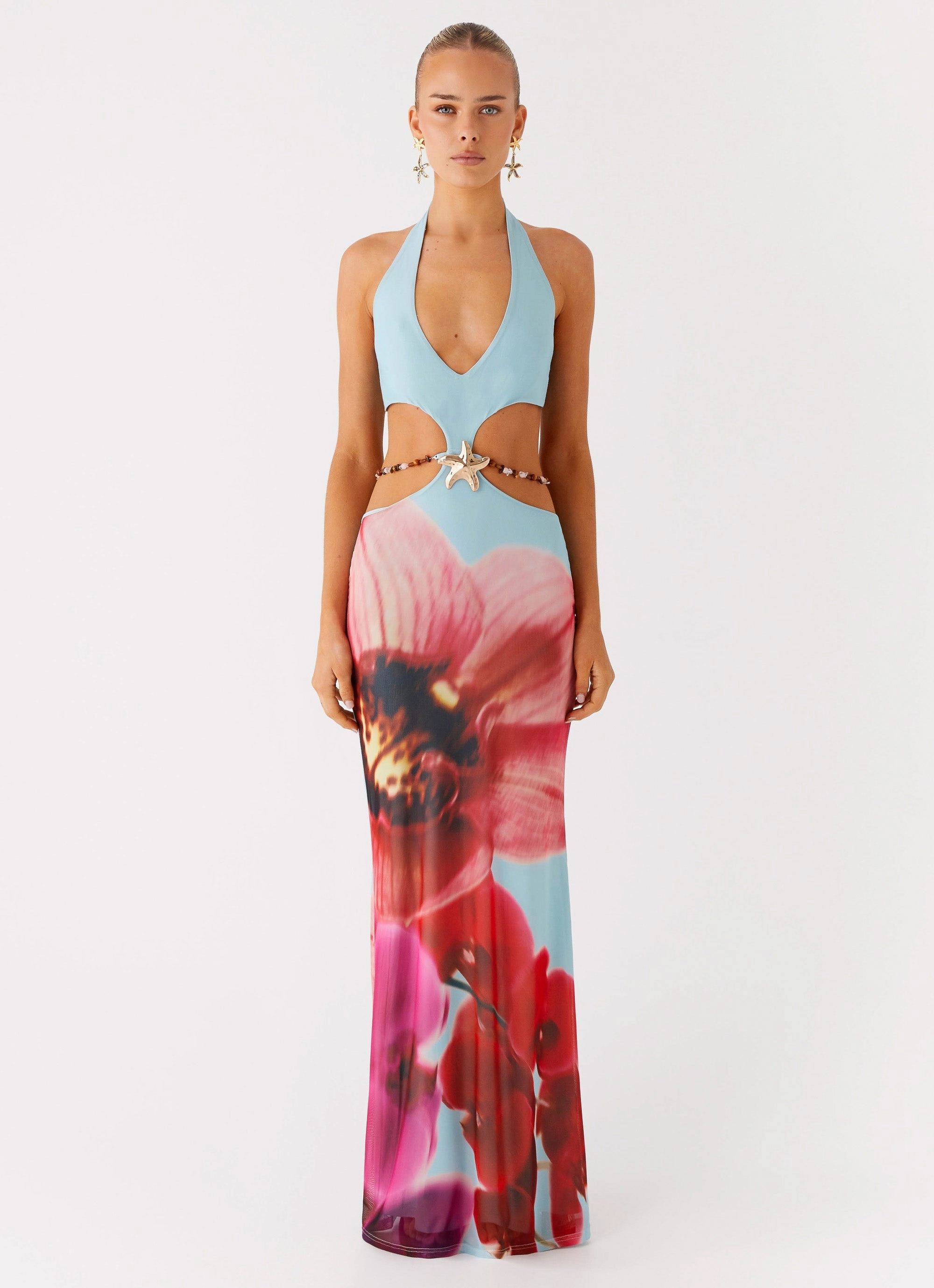Luxe Wear Time To Dance Maxi Dress - Turquoise Bloom