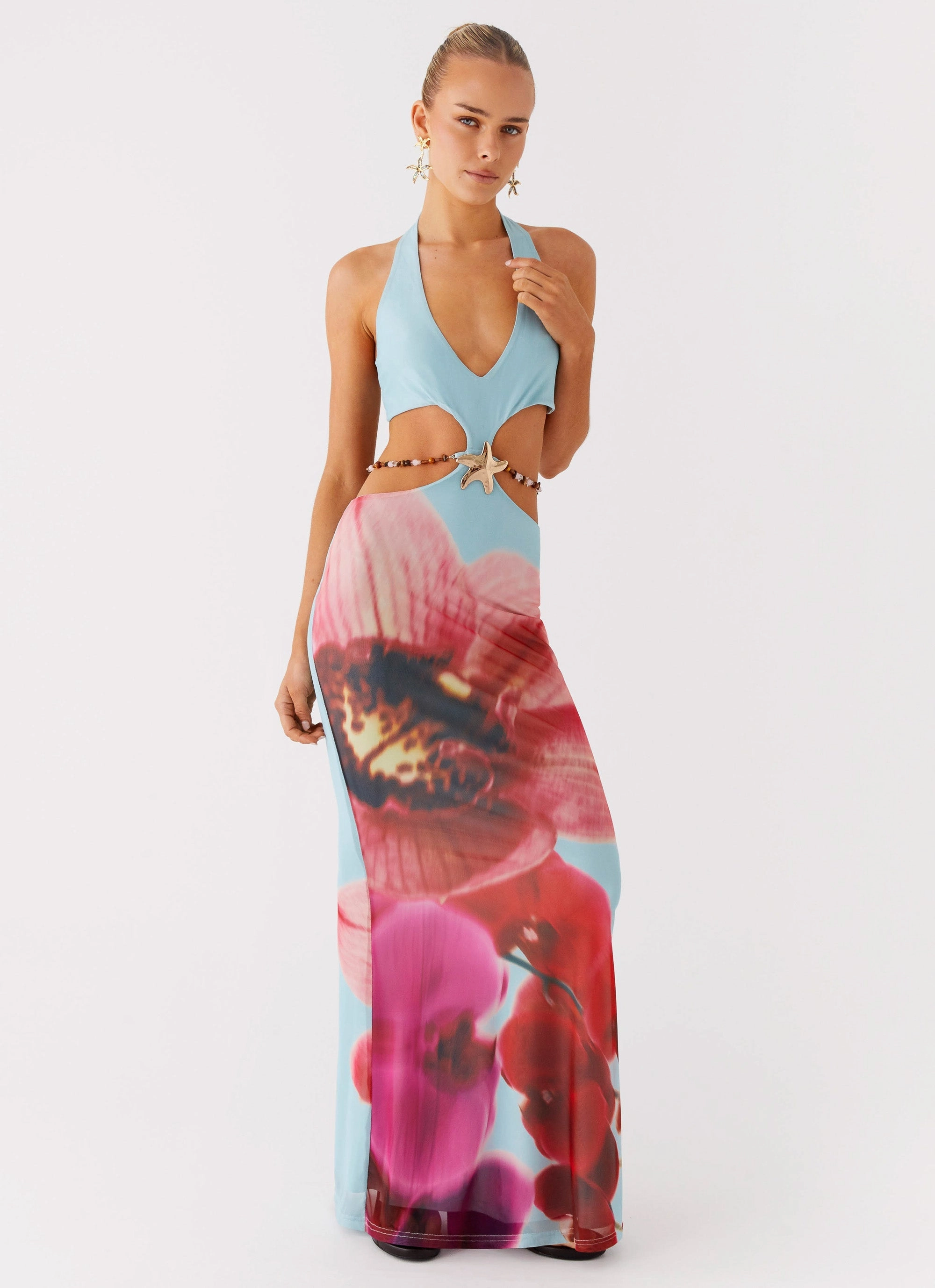 Polished Mood Time To Dance Maxi Dress - Turquoise Bloom