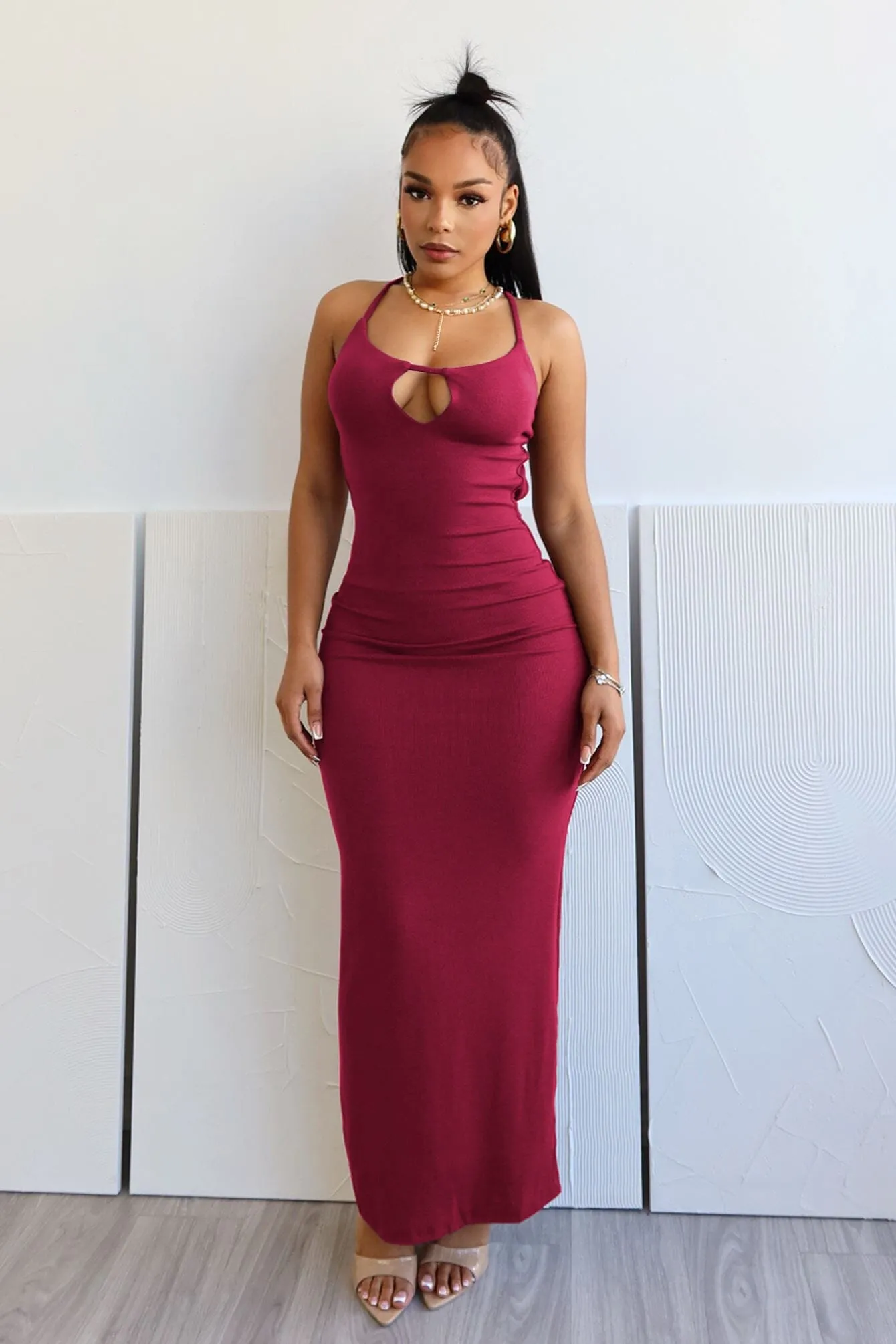 Havanna Open Back Dress Easy Flow Timeless Layering