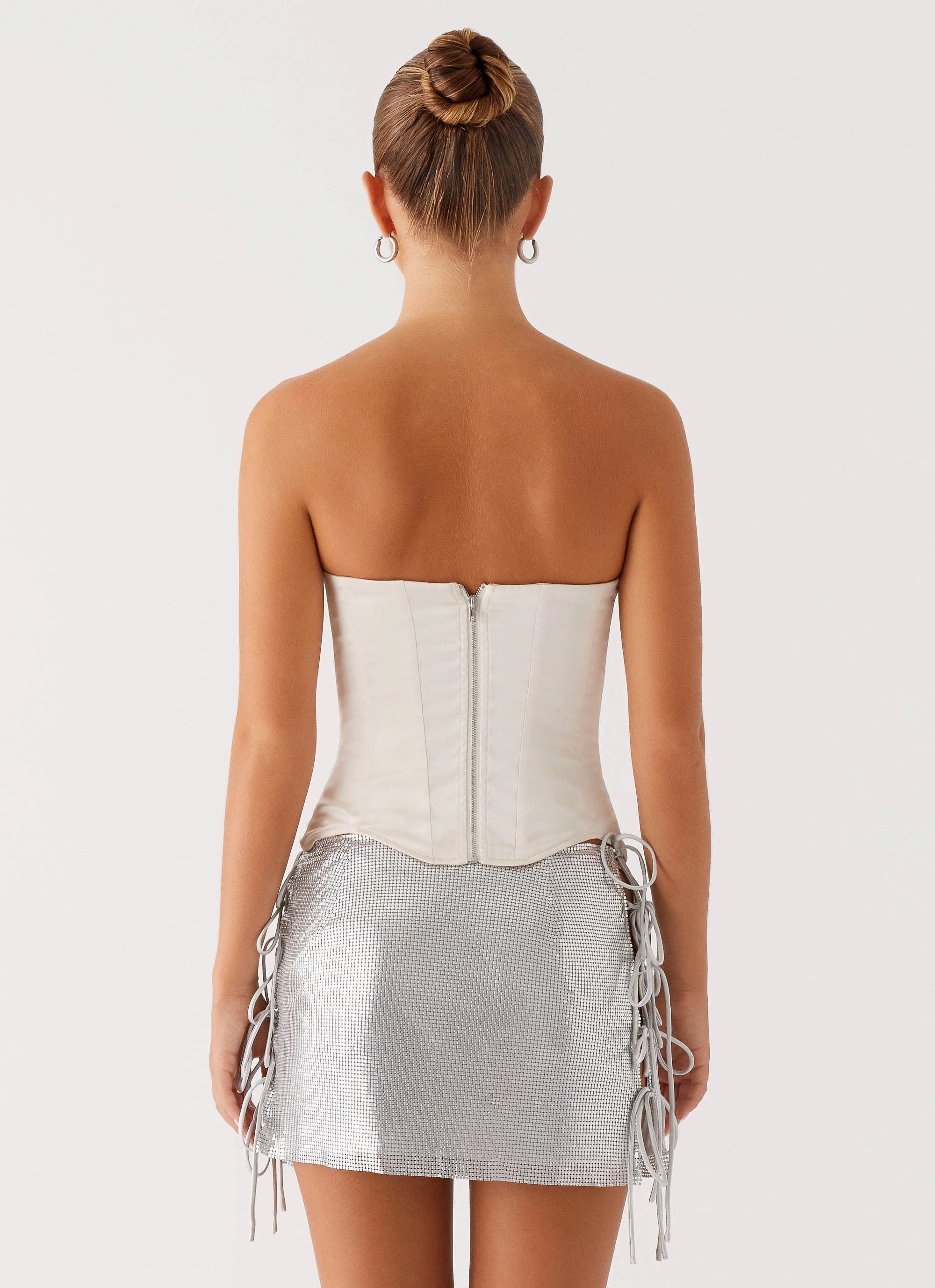 Radar Satin Corset - Ivory Ventilated Side Panels