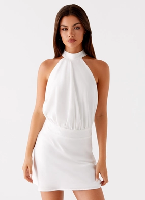 Camera Shy Mini Dress - Ivory Bold Elegance