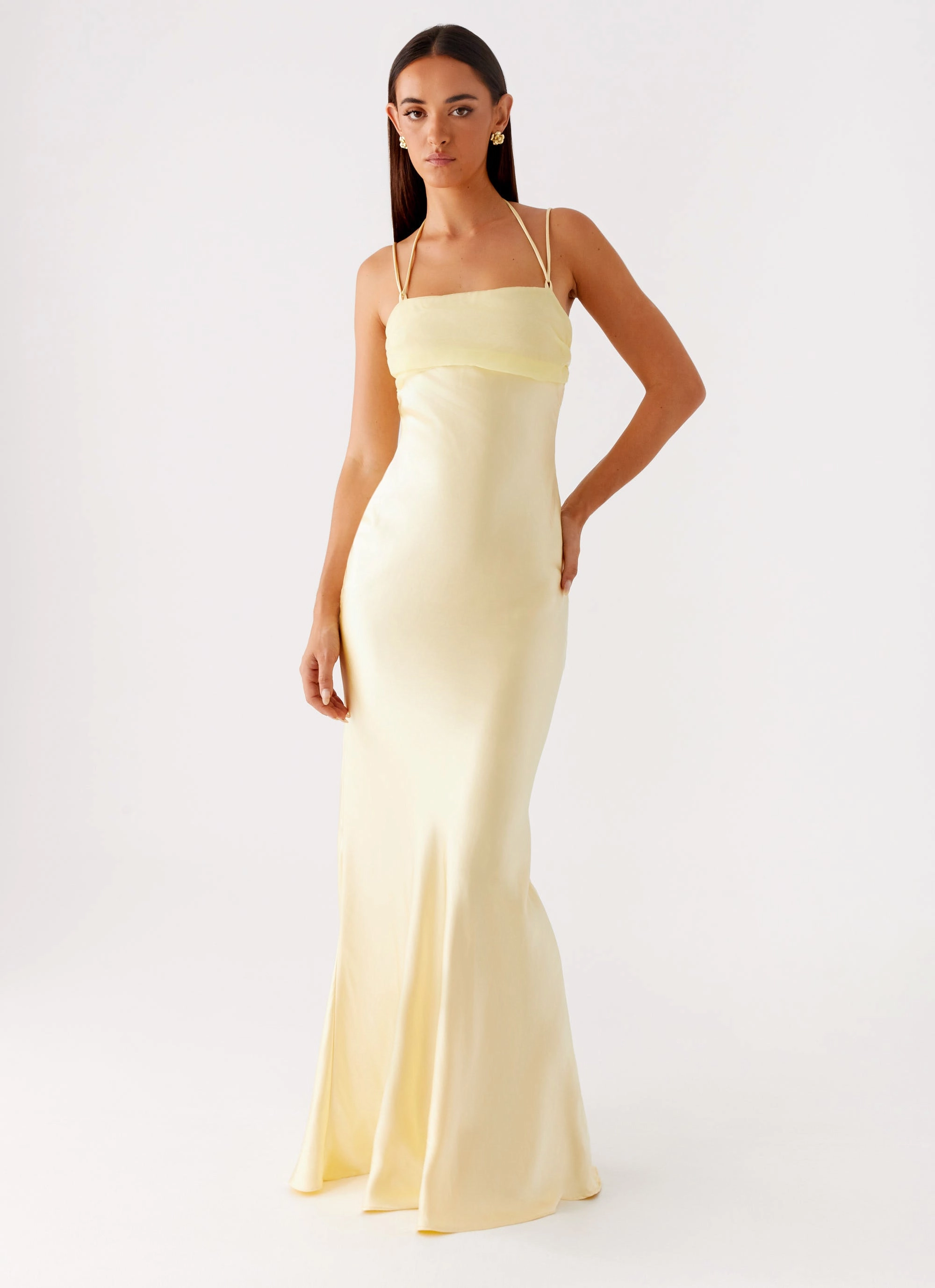 Relaxed Layer Silky texture Belize Maxi Dress - Yellow