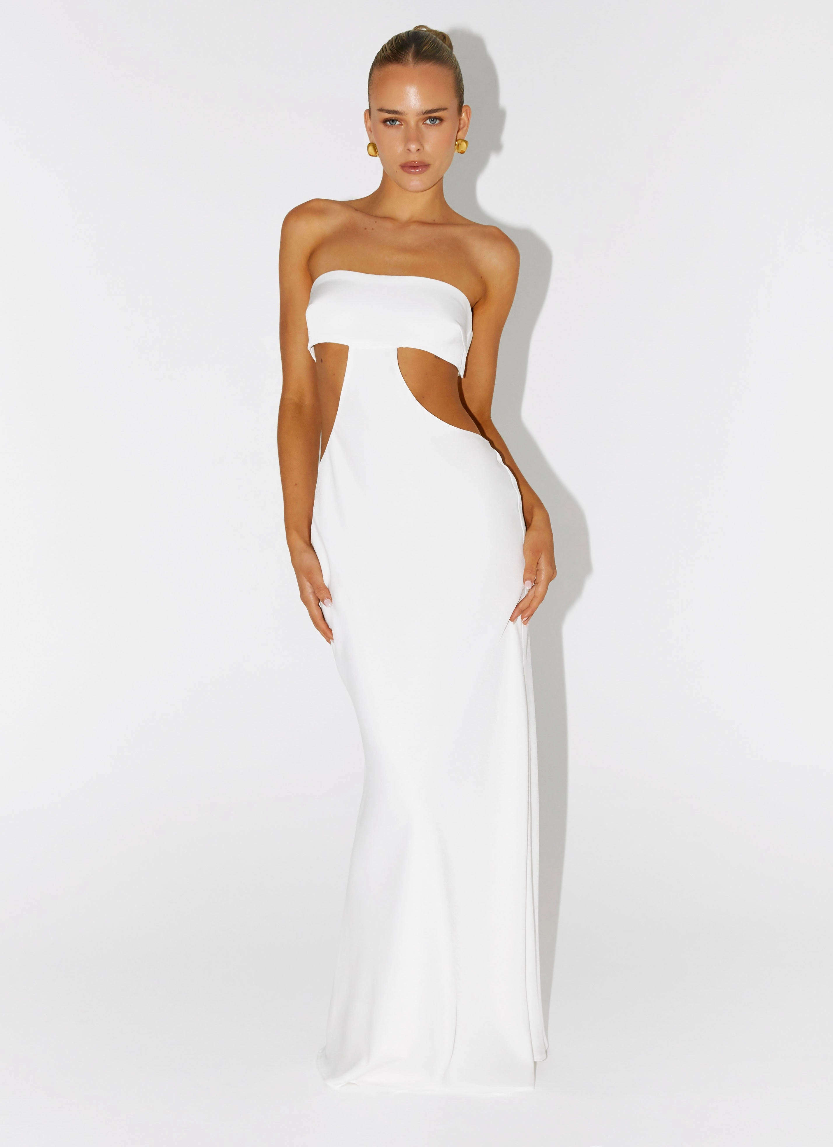 Trendy Comfort Kiss Me Cut Out Maxi - Ivory