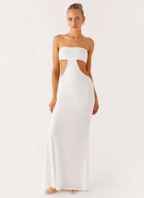 Shared Glow Knit Cool Kiss Me Cut Out Maxi - Ivory