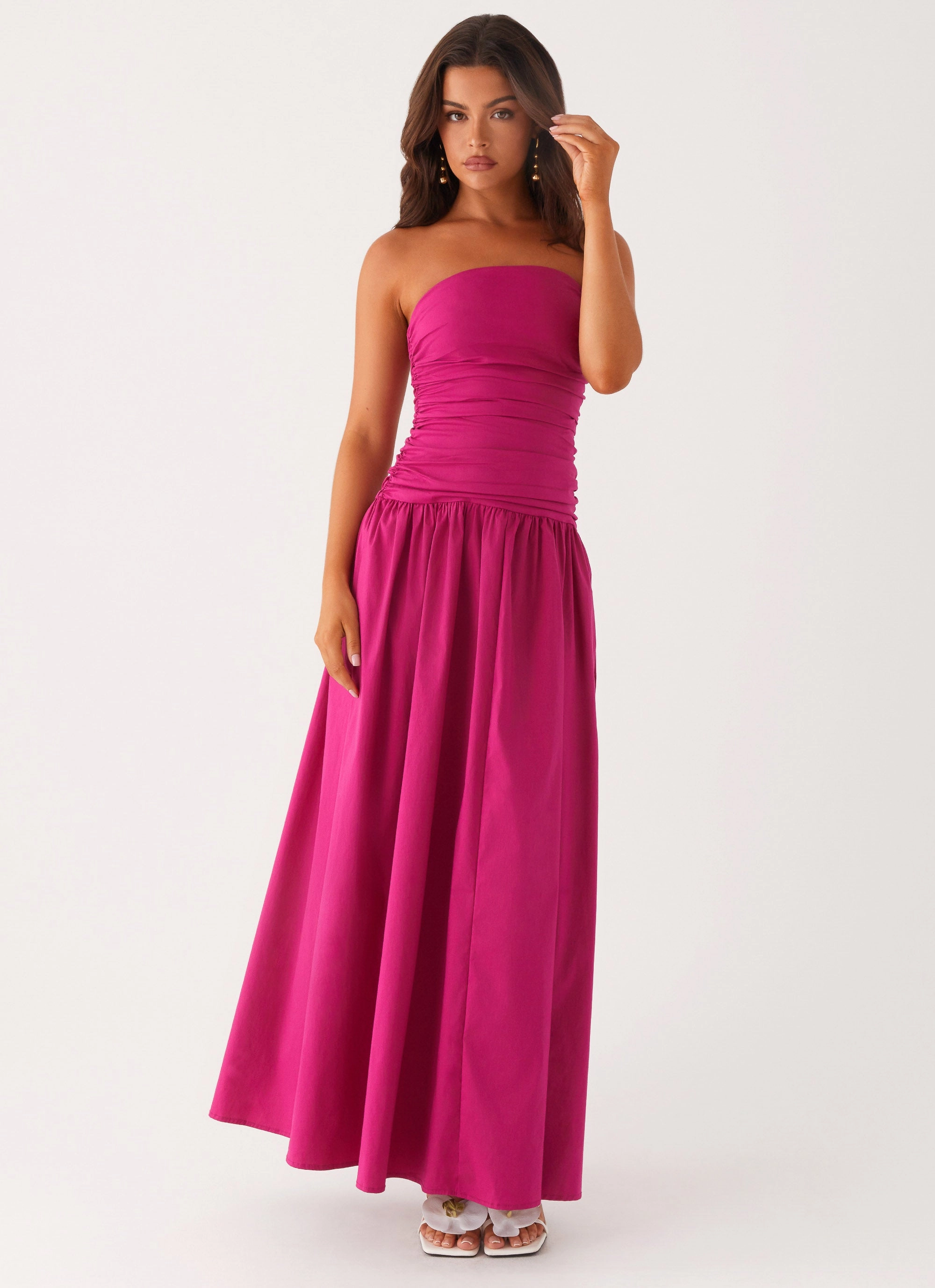 Shine Finish Carmel Maxi Dress - Fuchsia