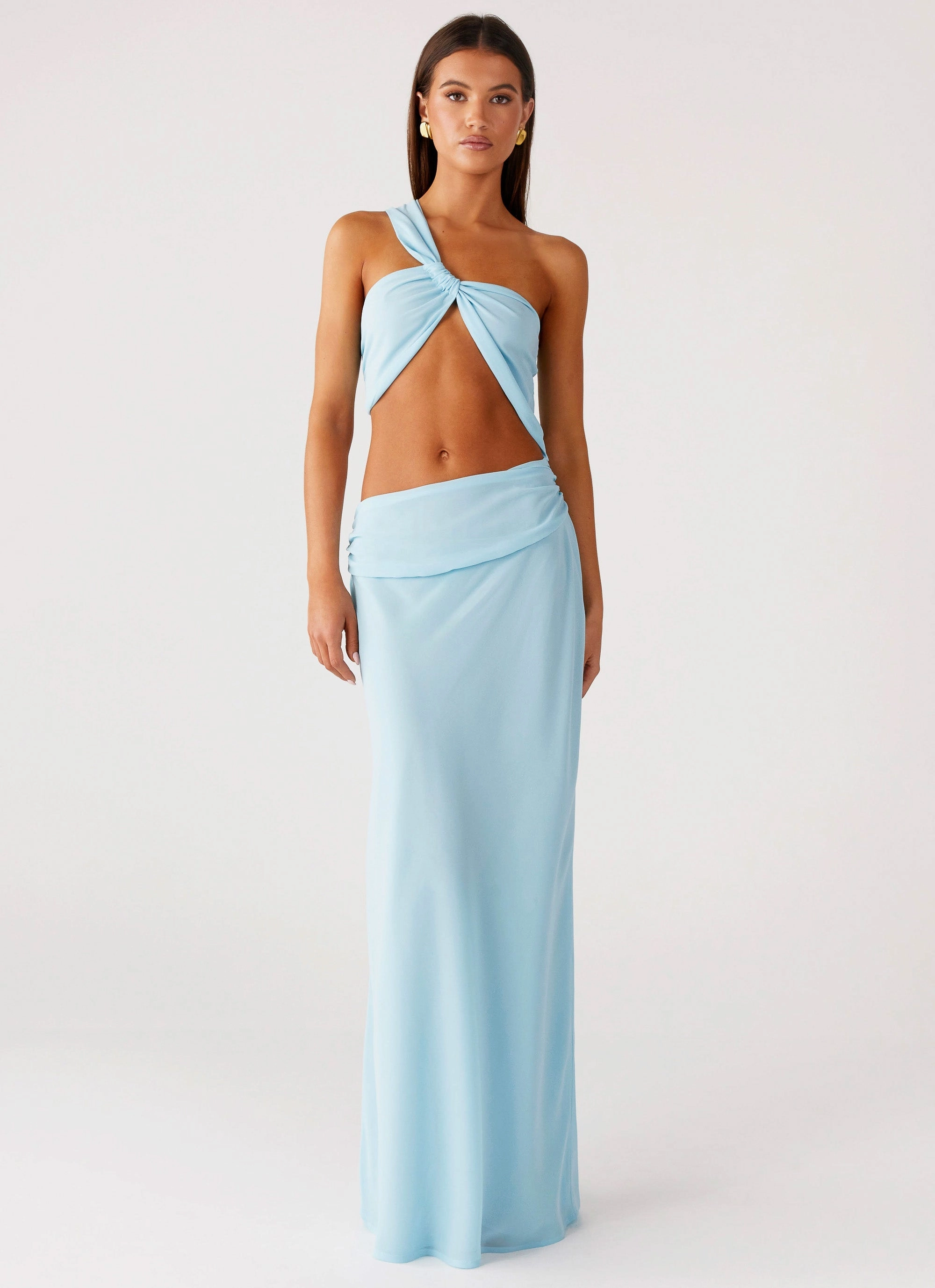 Romance Glow Cindelle One Shoulder Maxi Dress - Turquoise