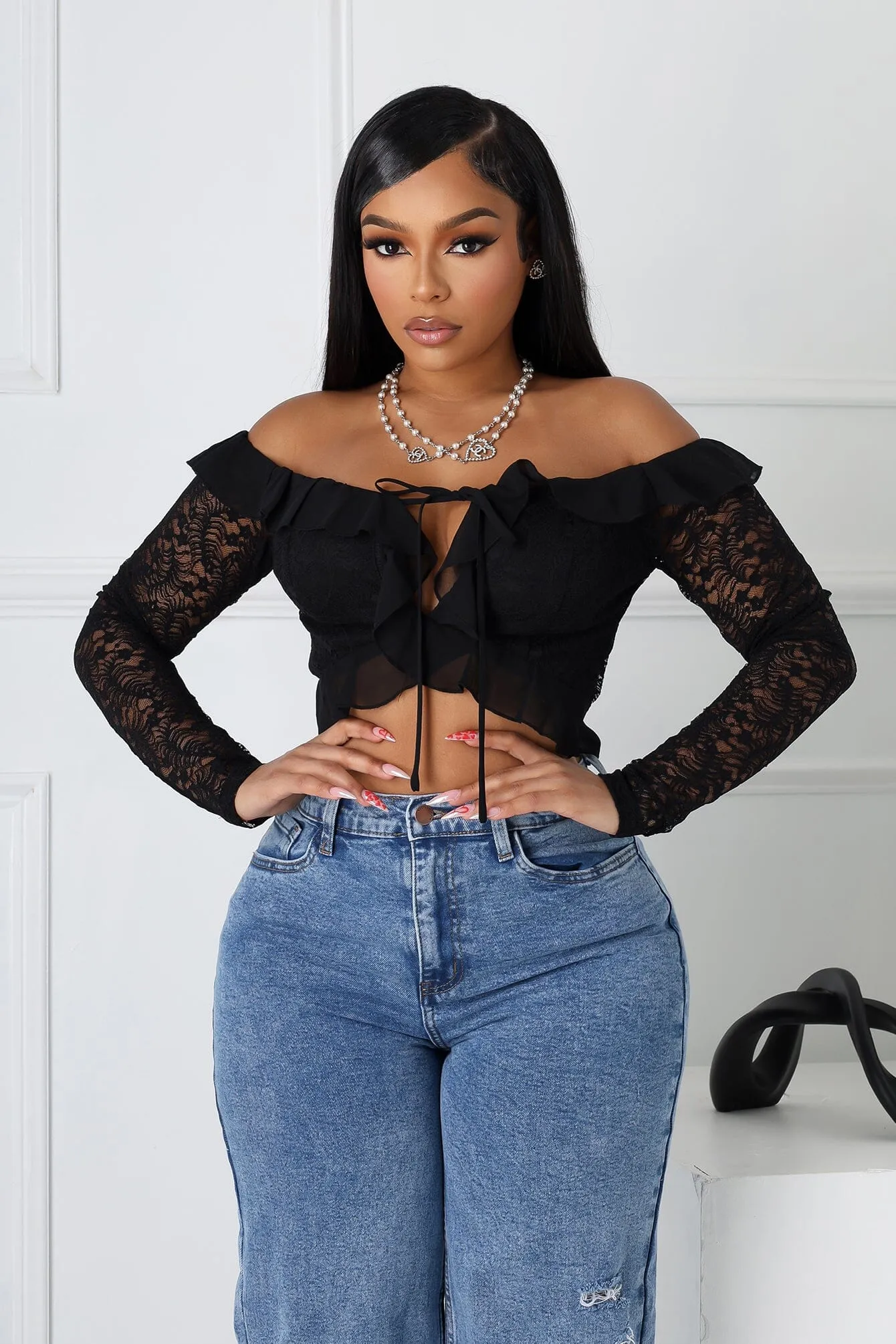 Ezra Off Shoulder Lace Top Easy Style