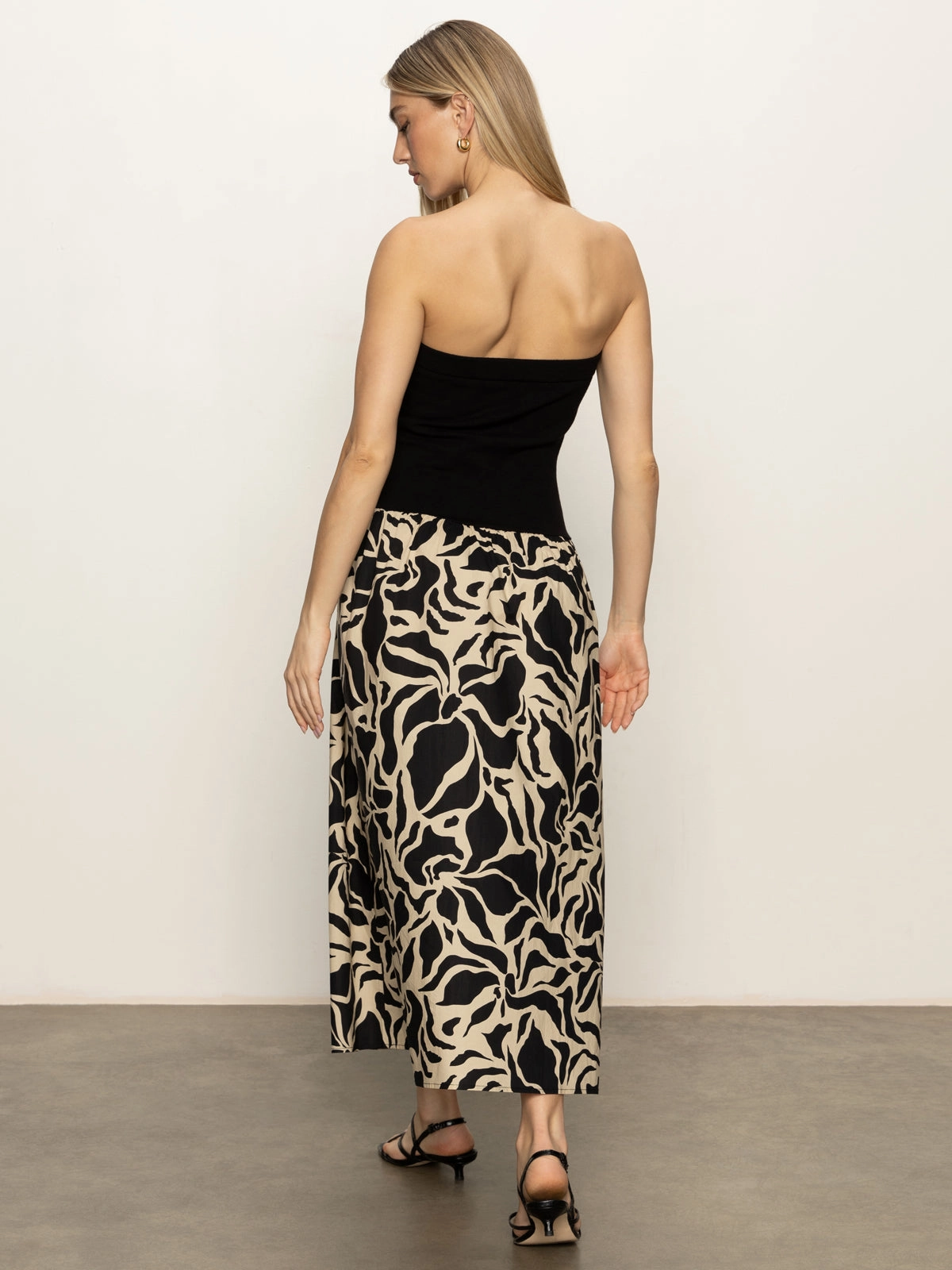 Meet Me At Sea Midi Dress Black Mirage Flexible Waistband