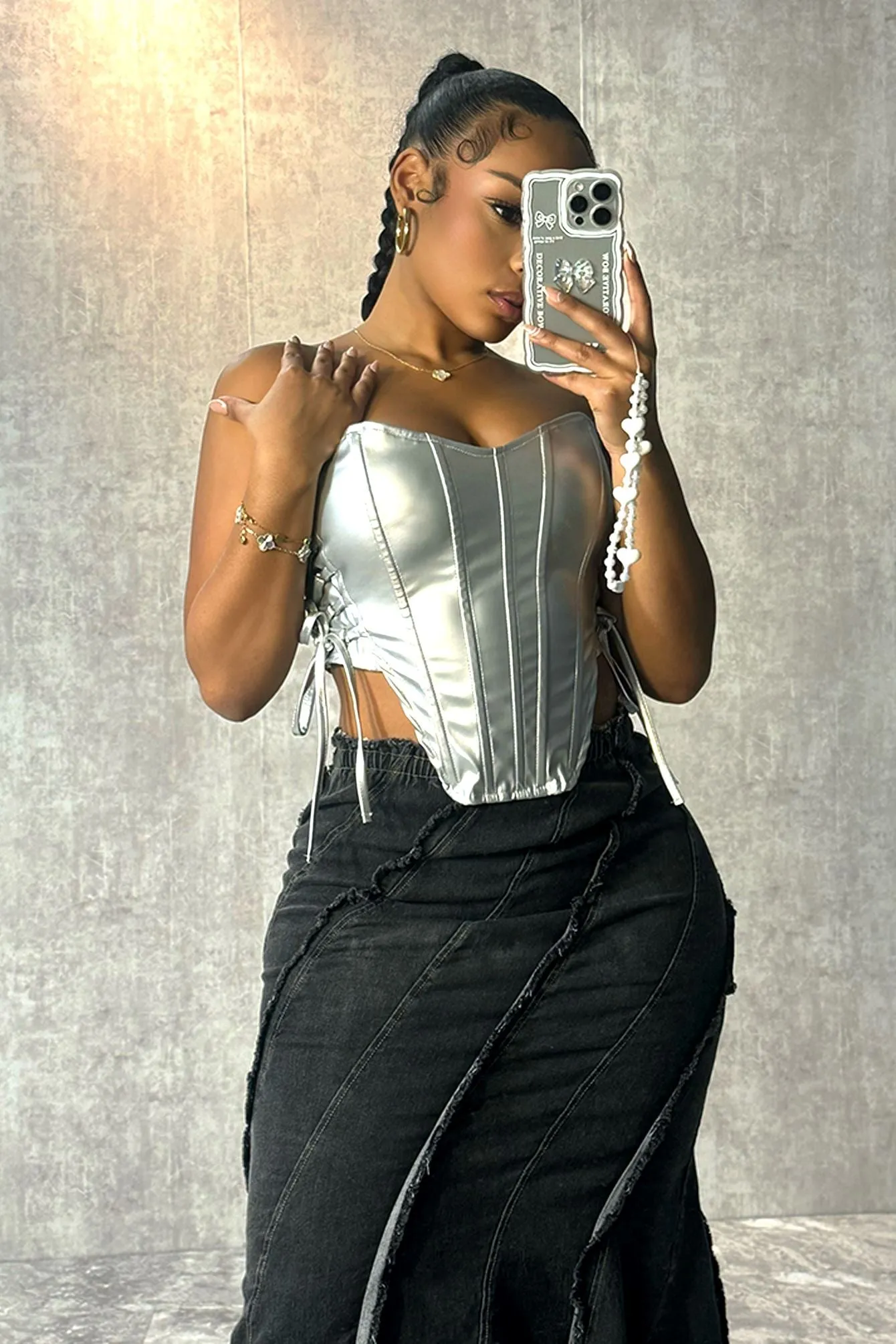 QuickPackFoldableDesign Too Hot Faux Leather Corset Top