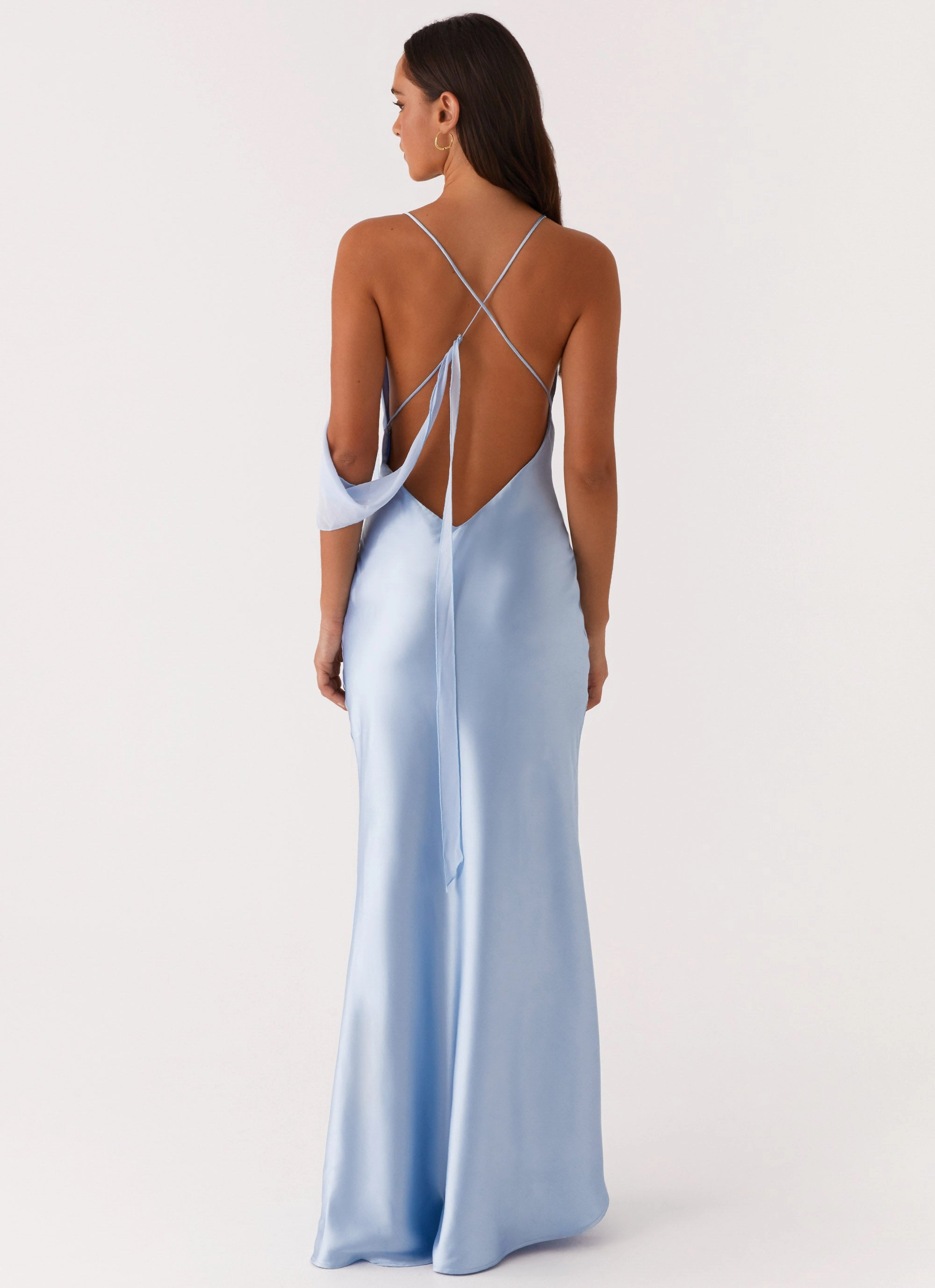 Too Sweet Satin Maxi Dress - Blue Smooth Fit Lounge Fit