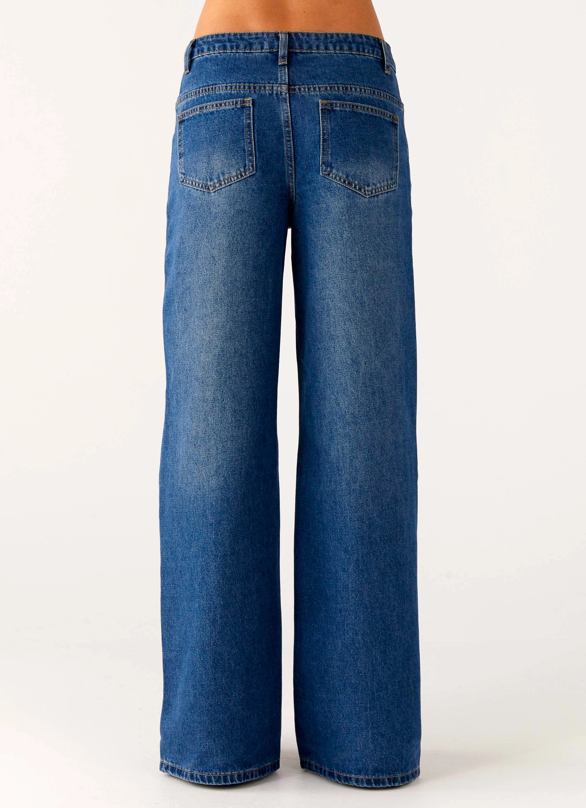 Casual Street Light material Grayson Straight Leg Jeans - Denim Blue