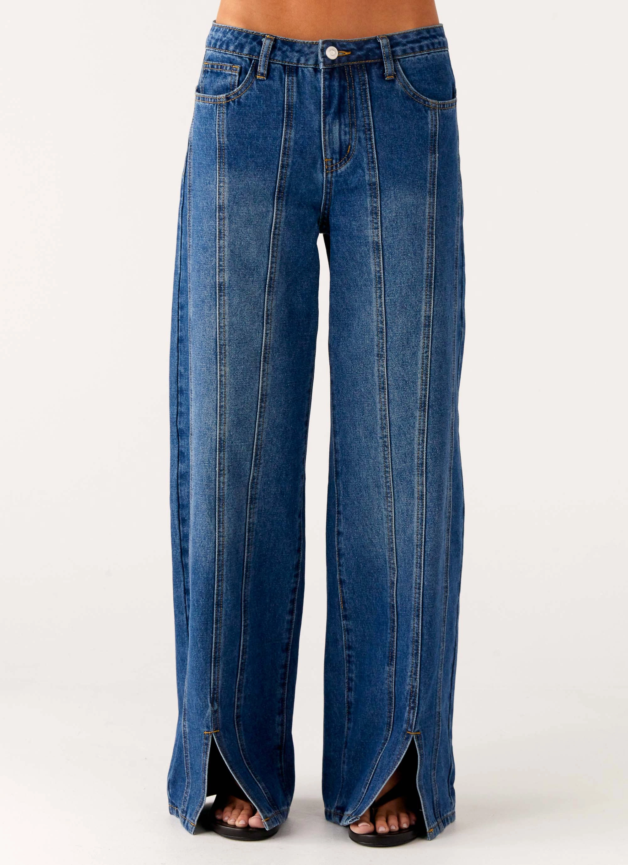 Grayson Straight Leg Jeans - Denim Blue Fresh Look