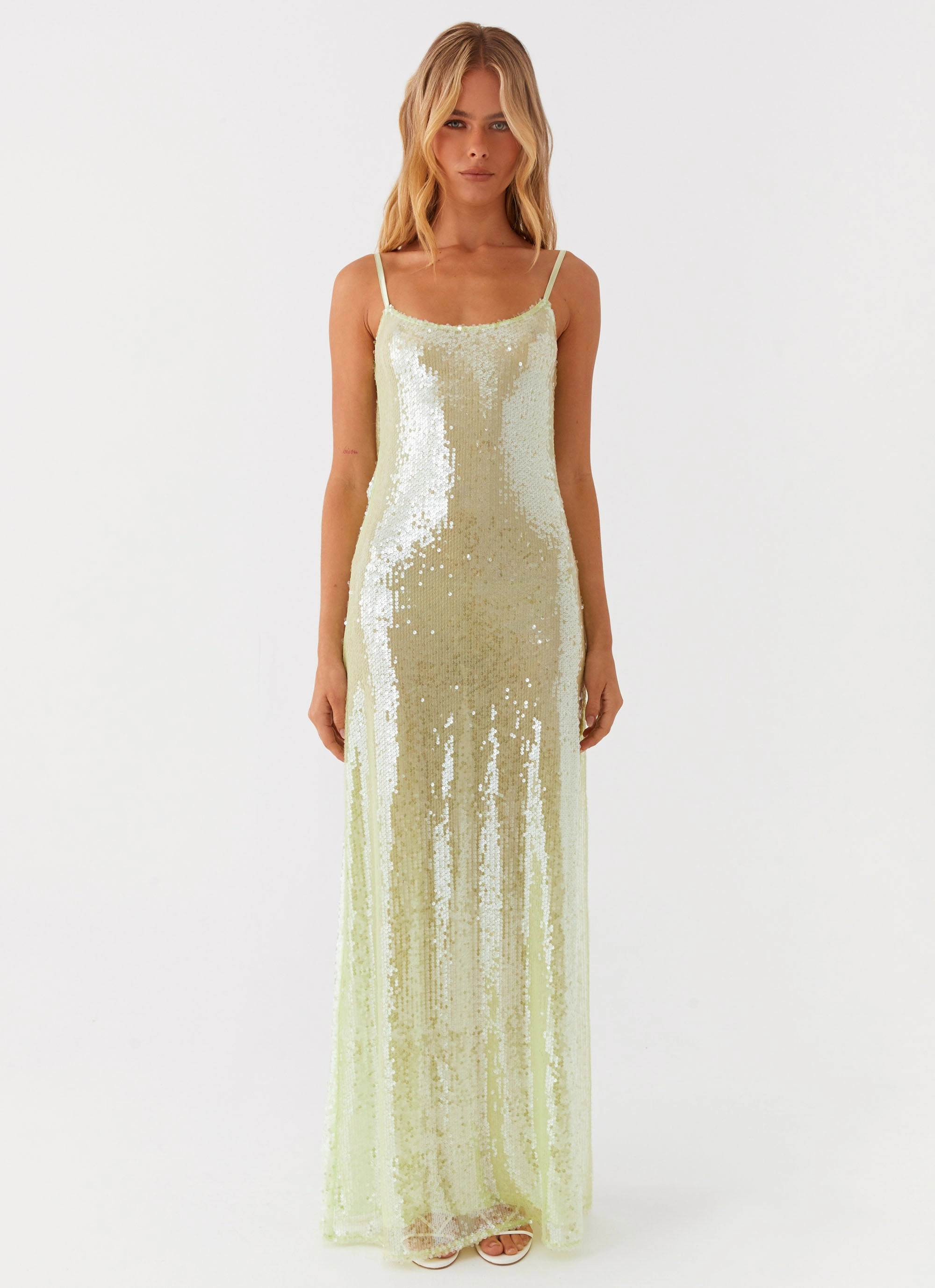 Soft Presence Higher Level Sequin Maxi Dress - Mint