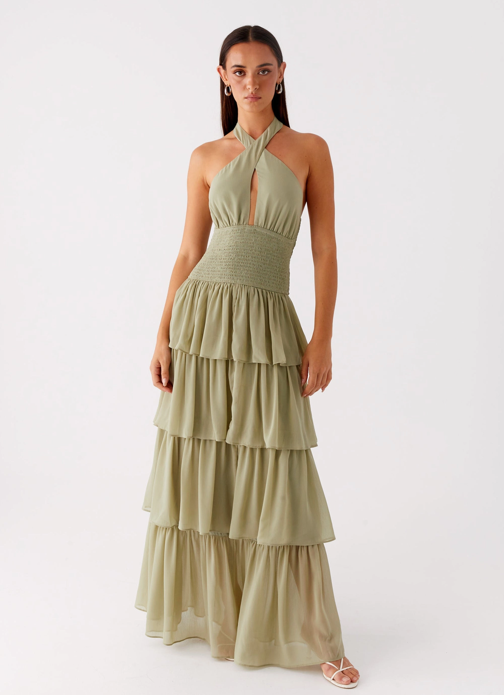 Soft And Comfortable Salma Maxi Dress - Sage