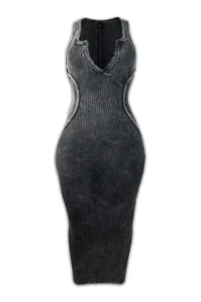 UV-Resistant Relaxed Style Wear Echo Mineral Washed Maxi Dress