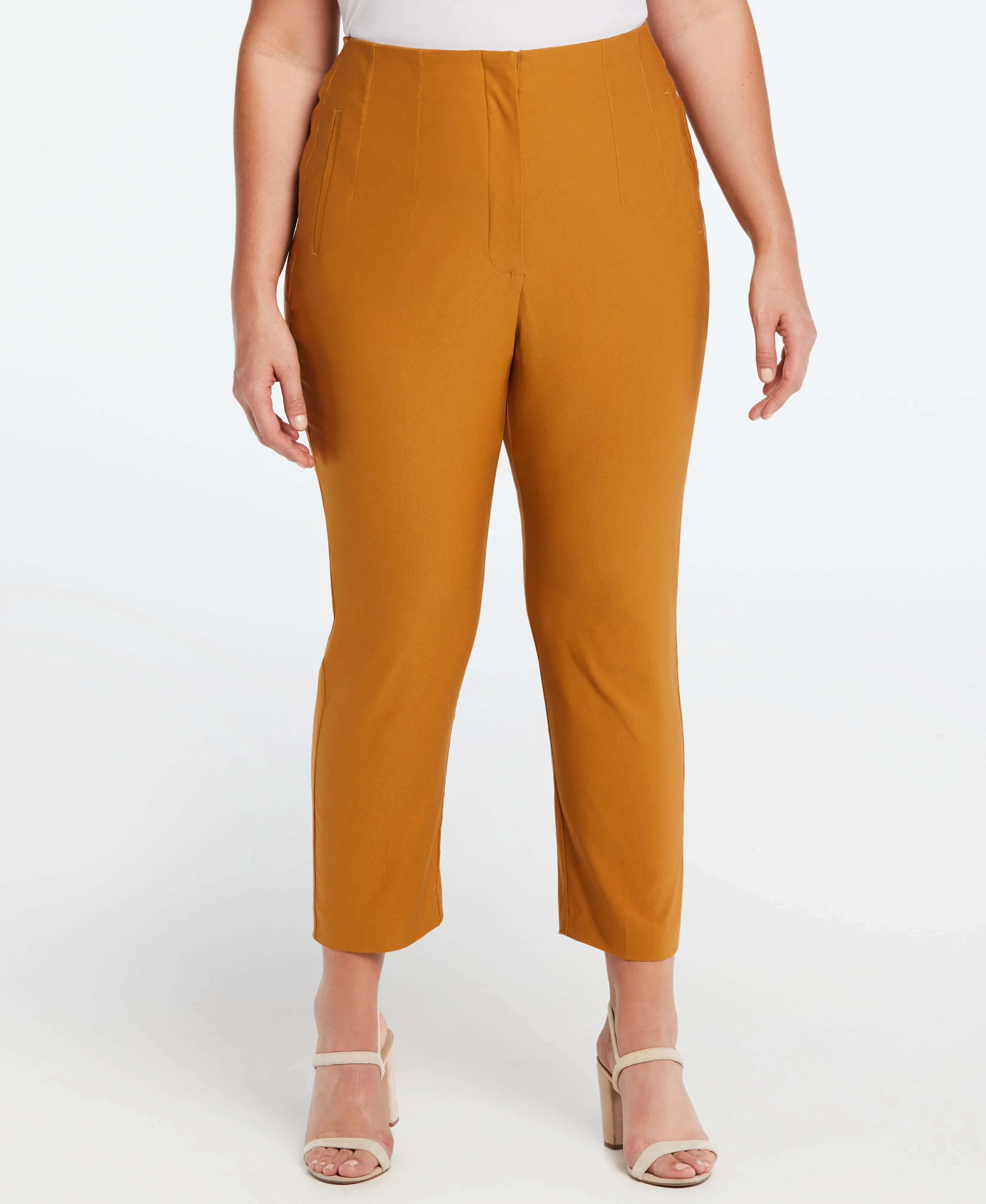 Embroidered Detail Plus Size Straight Leg Pant