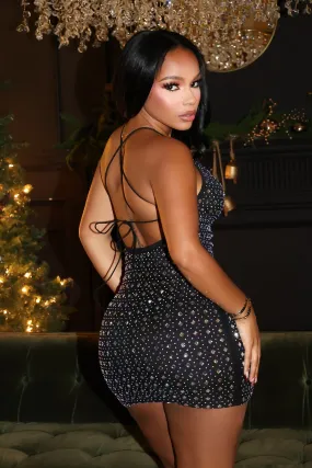 Kimmie Mesh Mini Dress With Stone Modern Movement