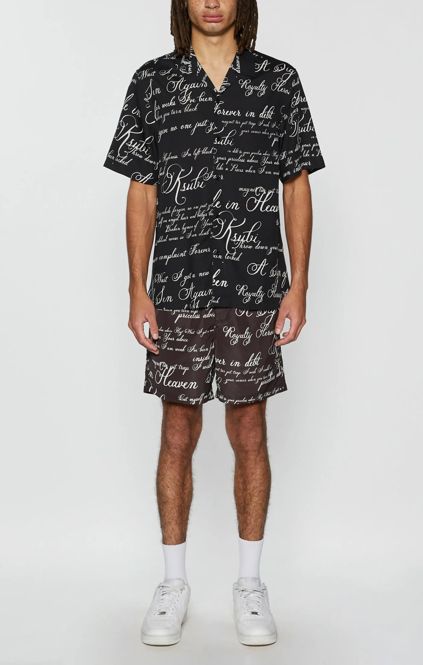 Leather Look AbrasionResistant KURSED RESORT SS SHIRT BLACK