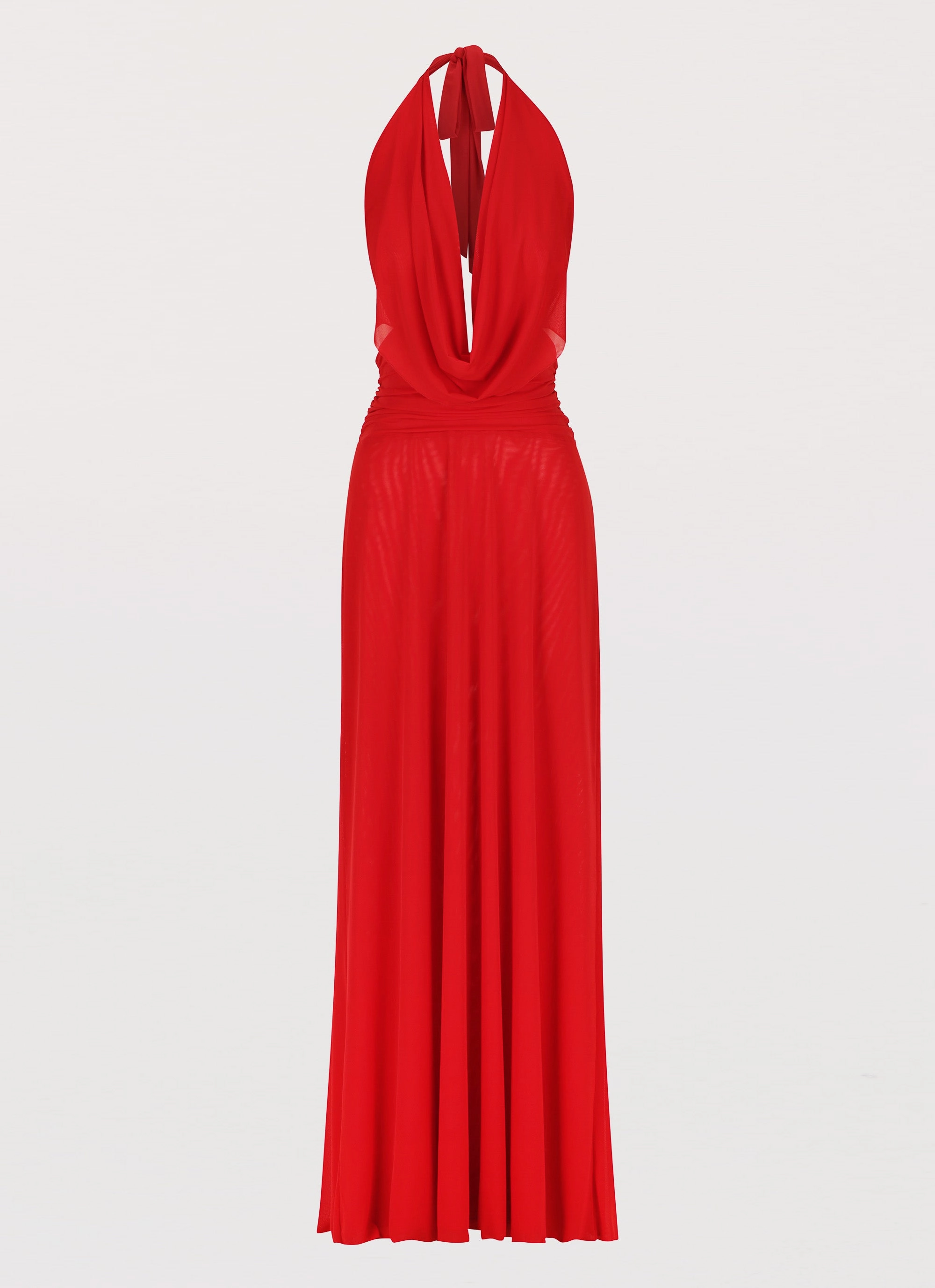 Light And Airy Elysia Mesh Maxi Dress - Cherry Red