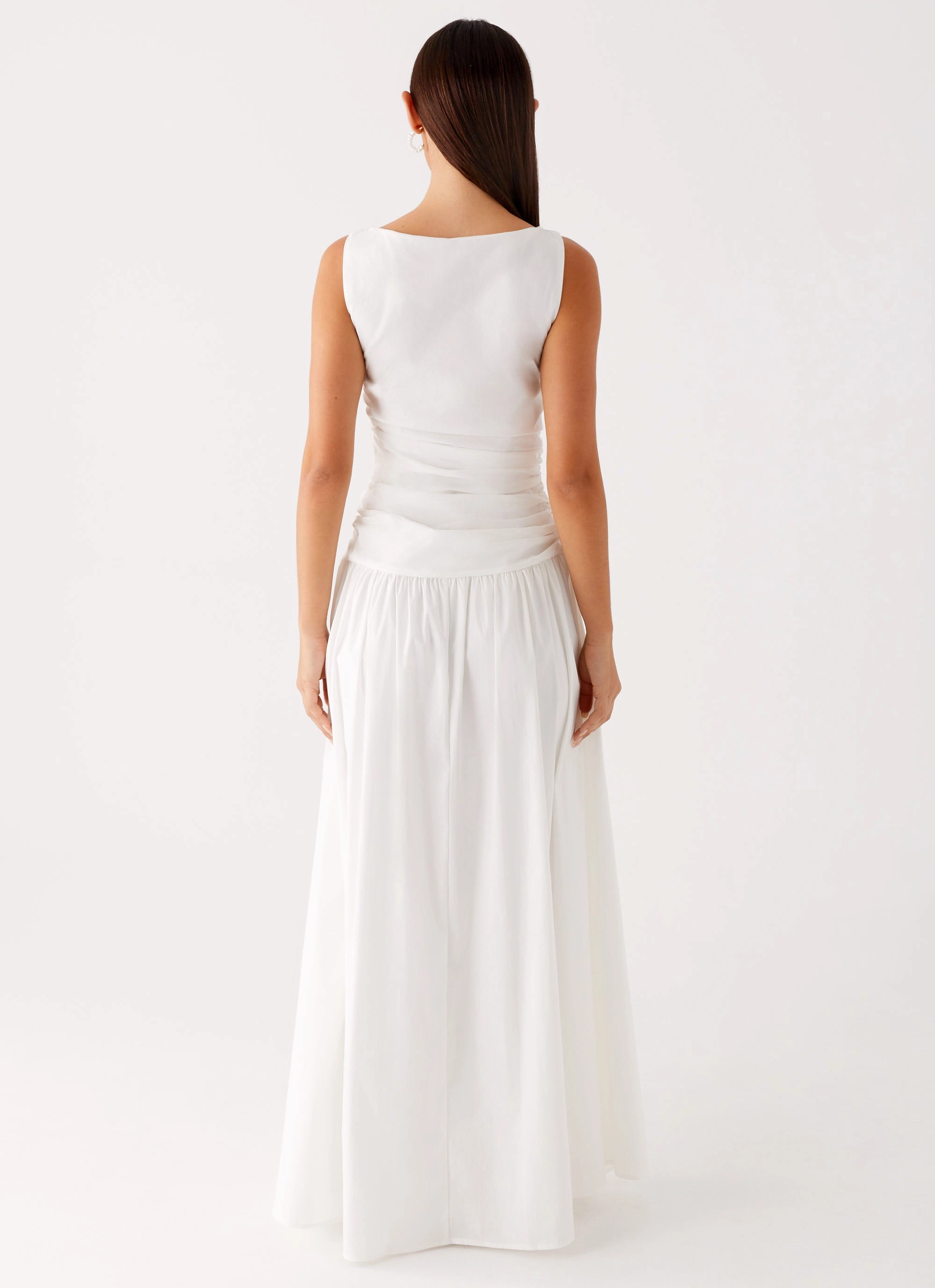 Carmel High Neck Maxi Dress - White Relaxed-fit maxi dress Effortless Mood
