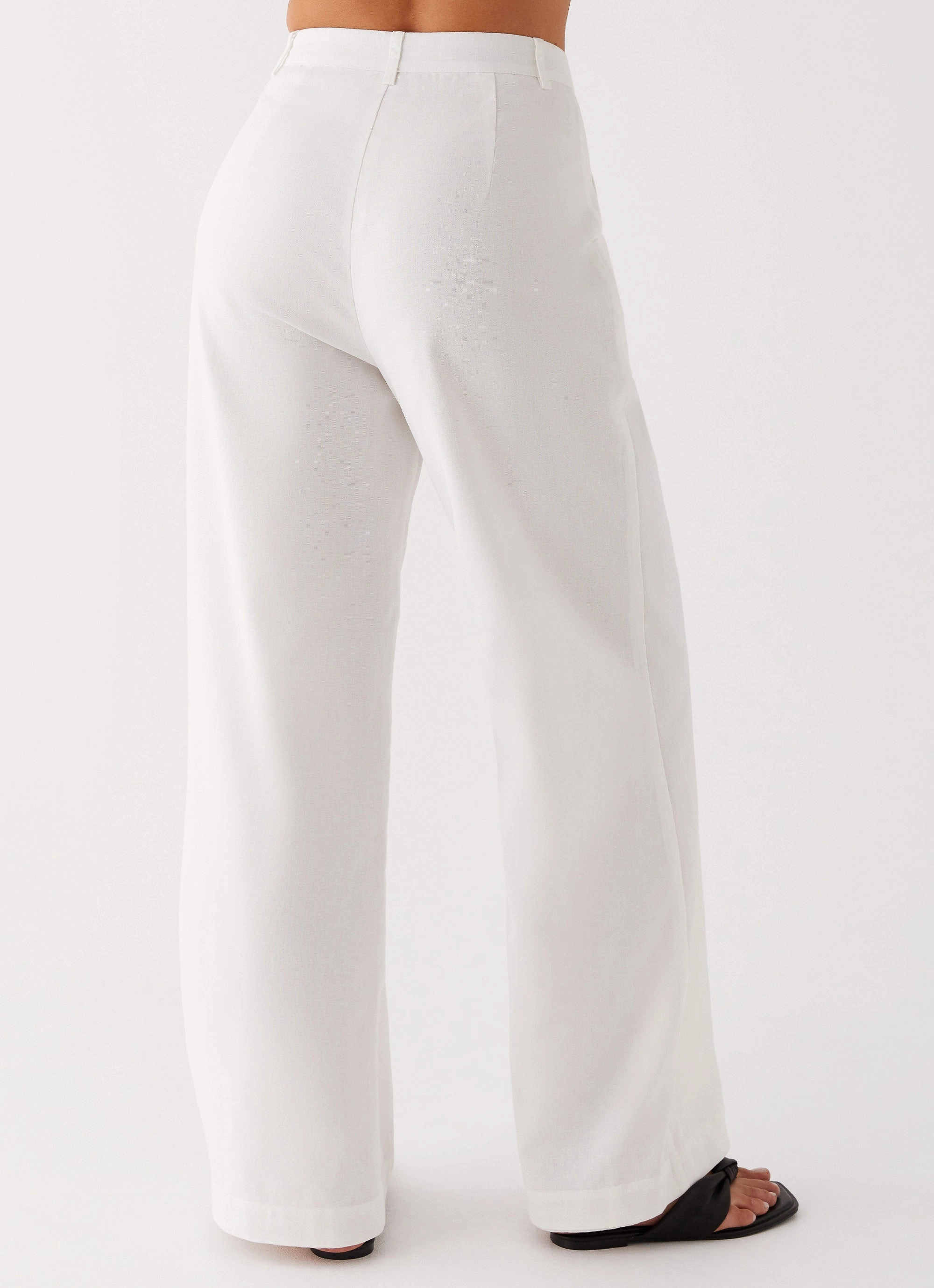 Heatwave Linen Wide Leg Pants - White OdorResistant