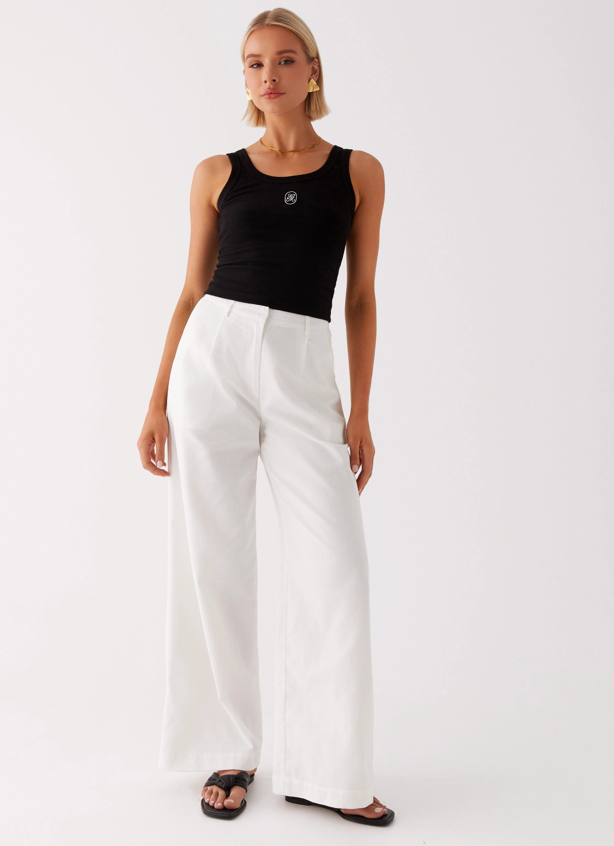 RuggedDurability Heatwave Linen Wide Leg Pants - White