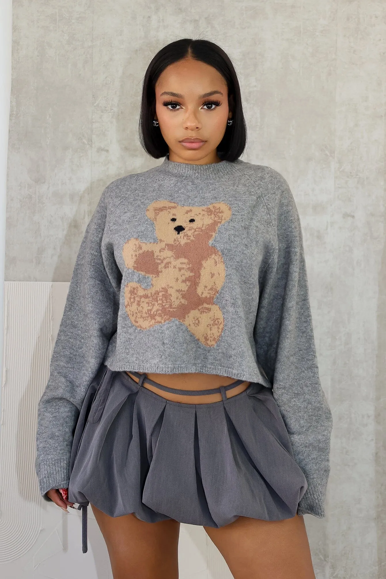 Hannah Bear Sweater Top Layered Look Chic Tee