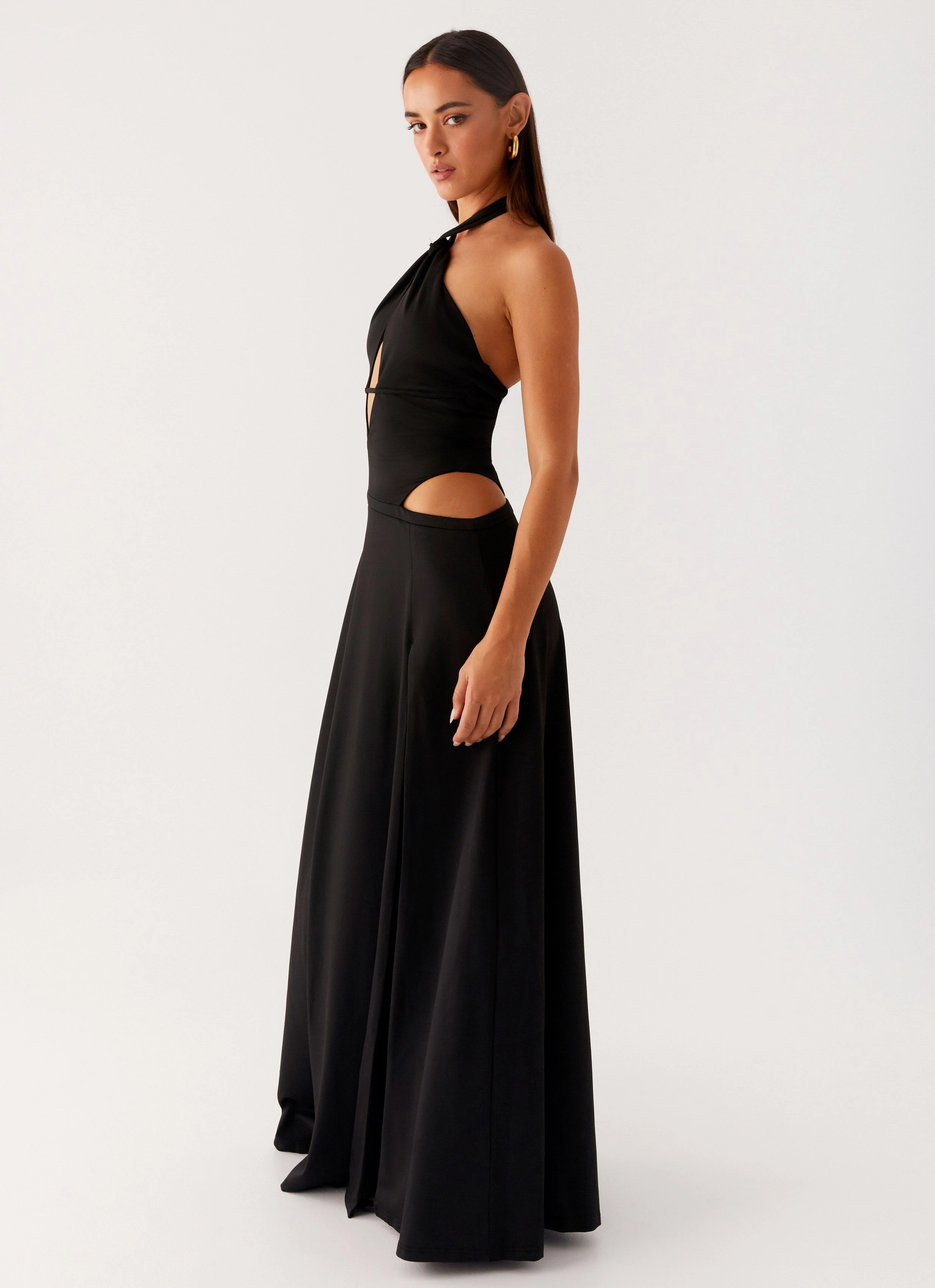 Soft fabric piece Turner Maxi Dress - Black