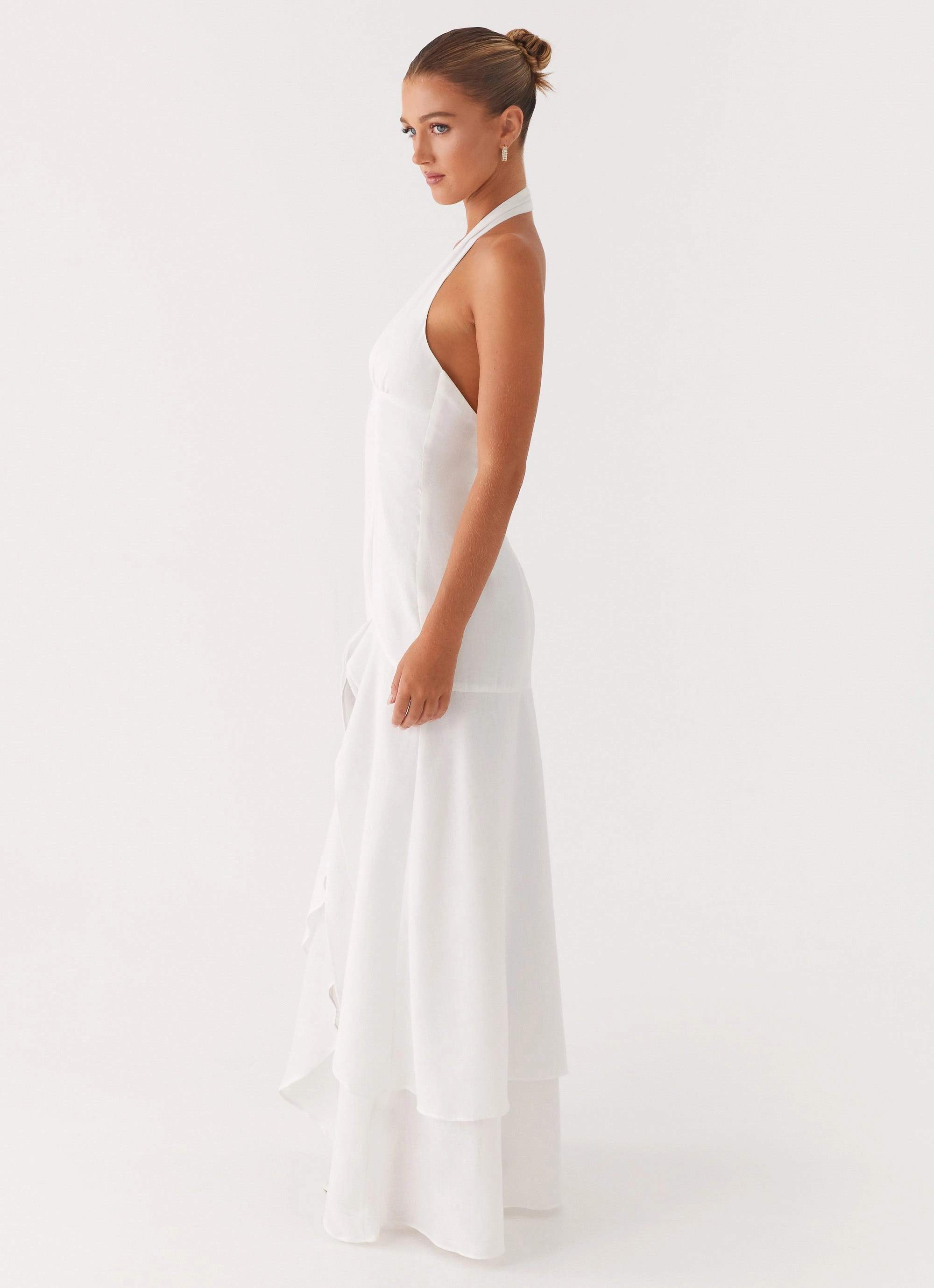 Turu Maxi Dress - White Draped Silhouette