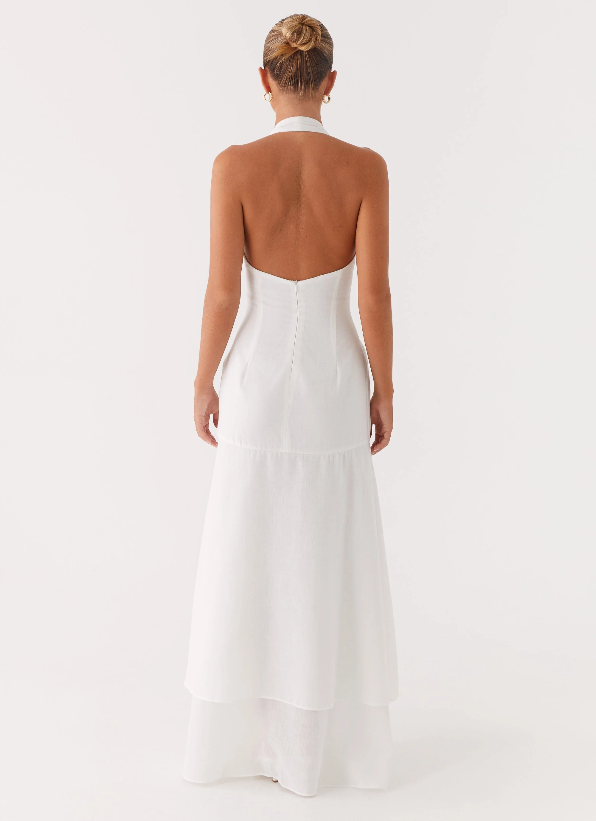 SmoothEdgeFinish Simple Bow Turu Maxi Dress - White