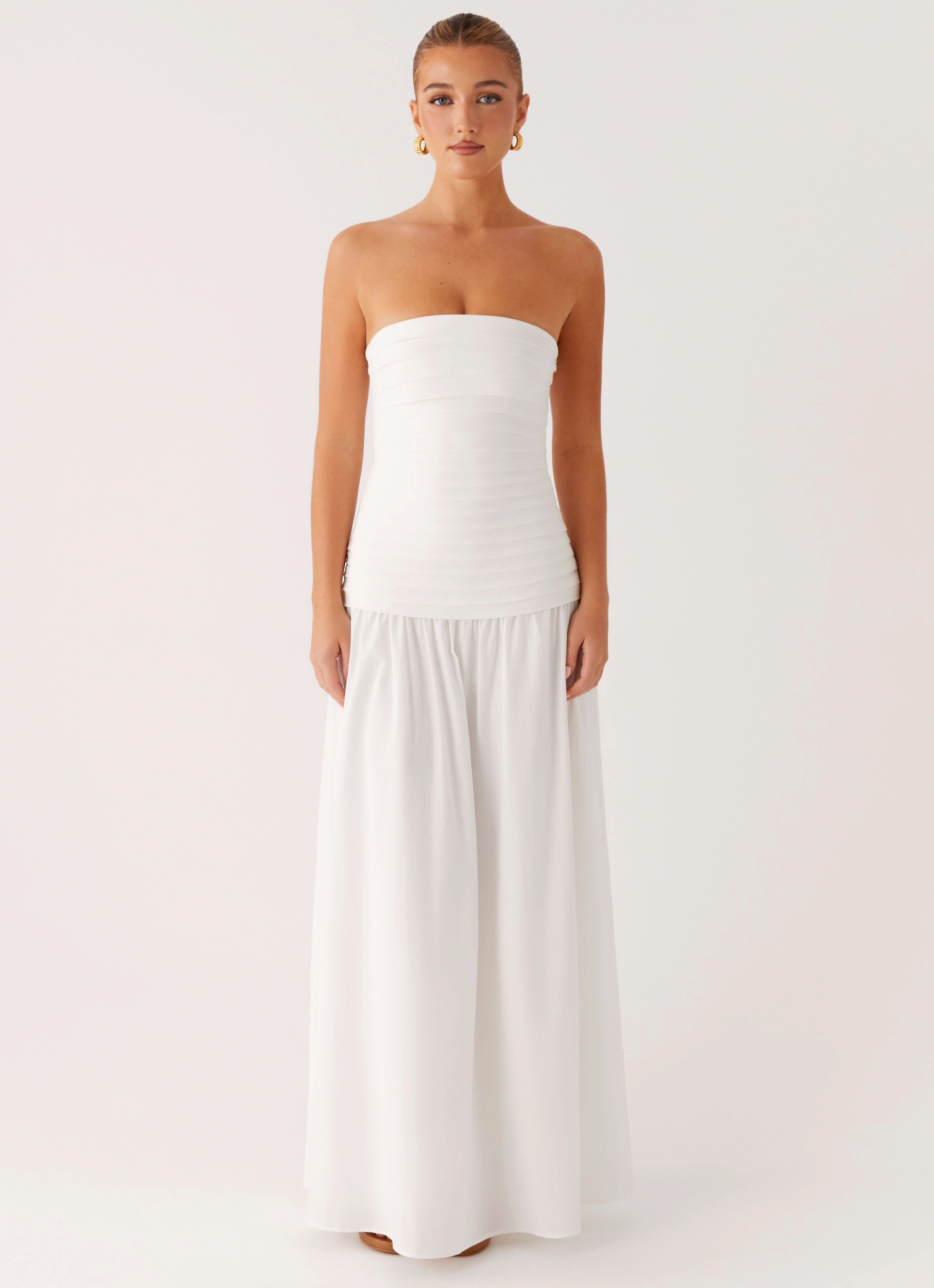 luxe feel skin friendly Tyrah Maxi Dress - White