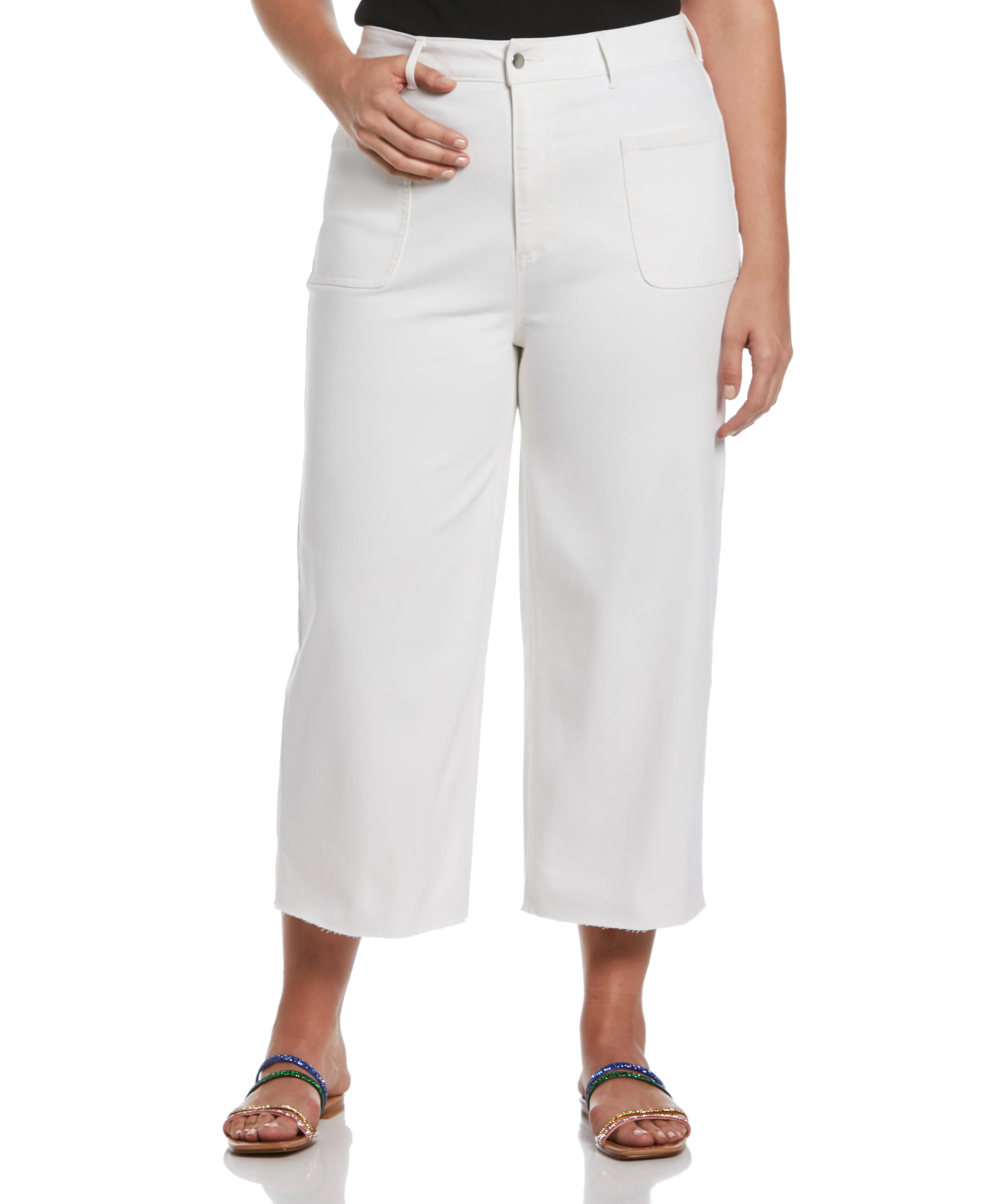 Quick Access Zippers All Day Fit Plus Size Cropped Wide Leg Jean