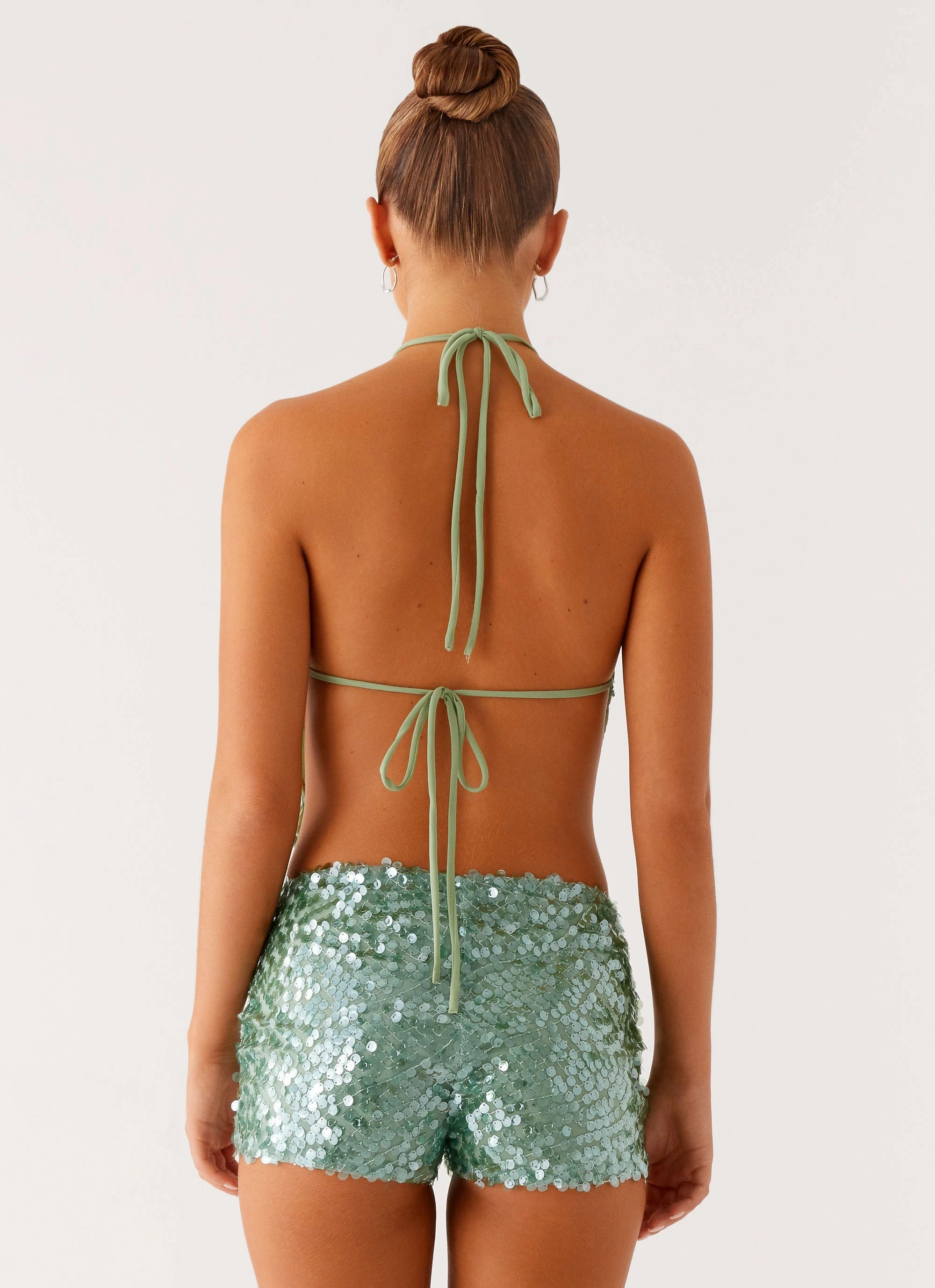 Relaxed Hoodie Jonti Halterneck Top - Mint