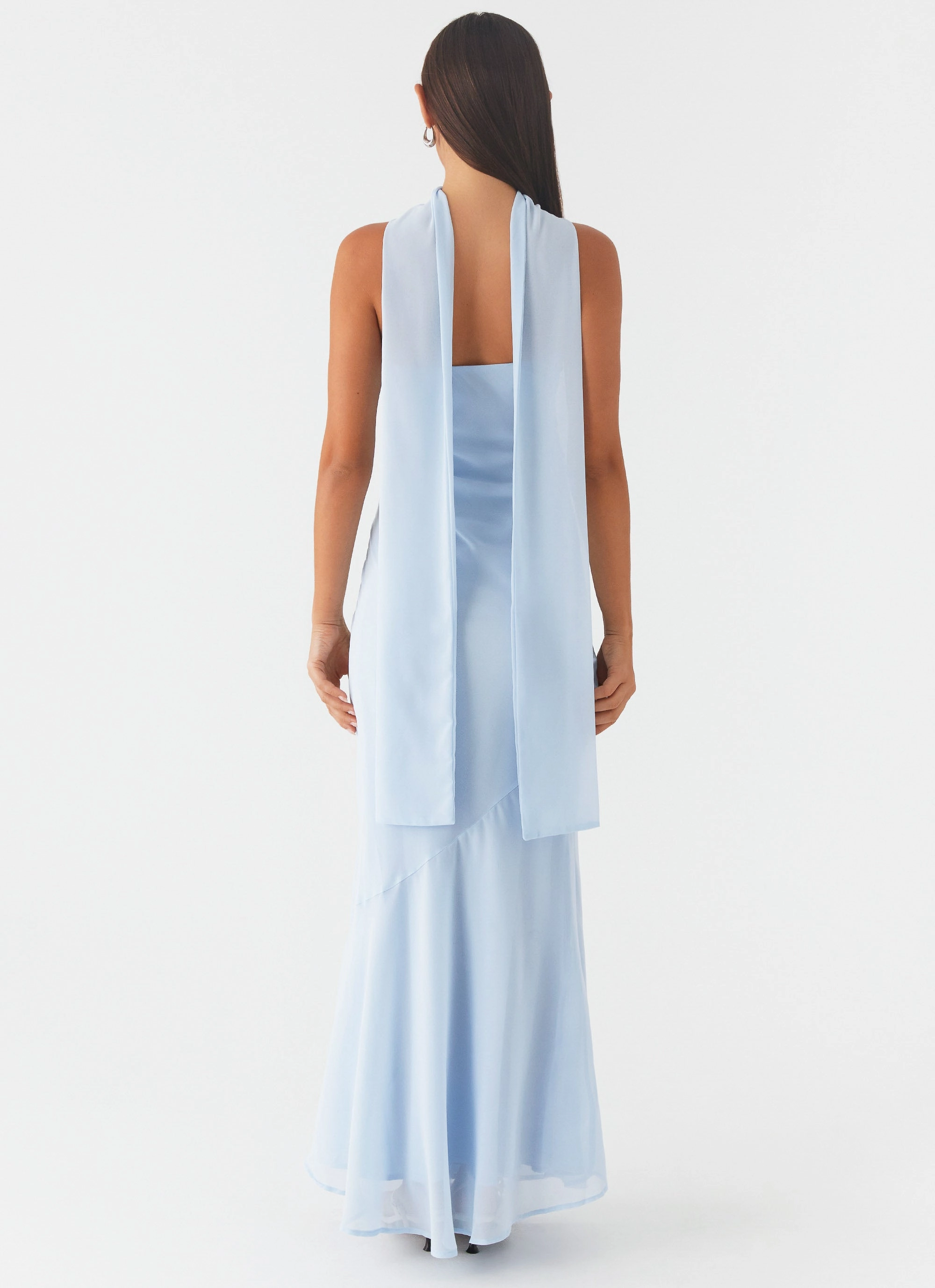 Clean Outfit Layered Form Under The Pagoda Maxi Dress - Blue