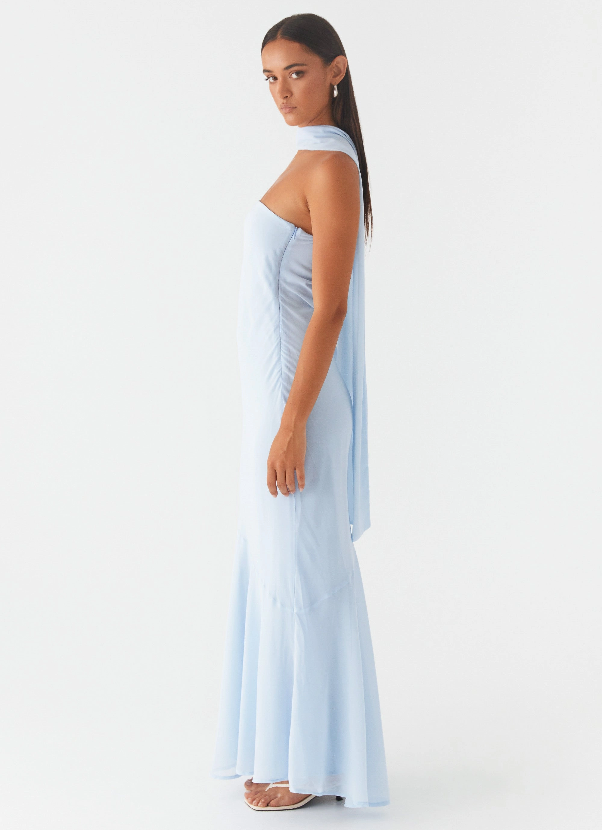 Timeless Edge Modern Design Under The Pagoda Maxi Dress - Blue