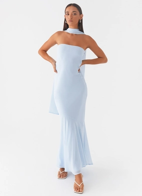 Under The Pagoda Maxi Dress - Blue boho vibe