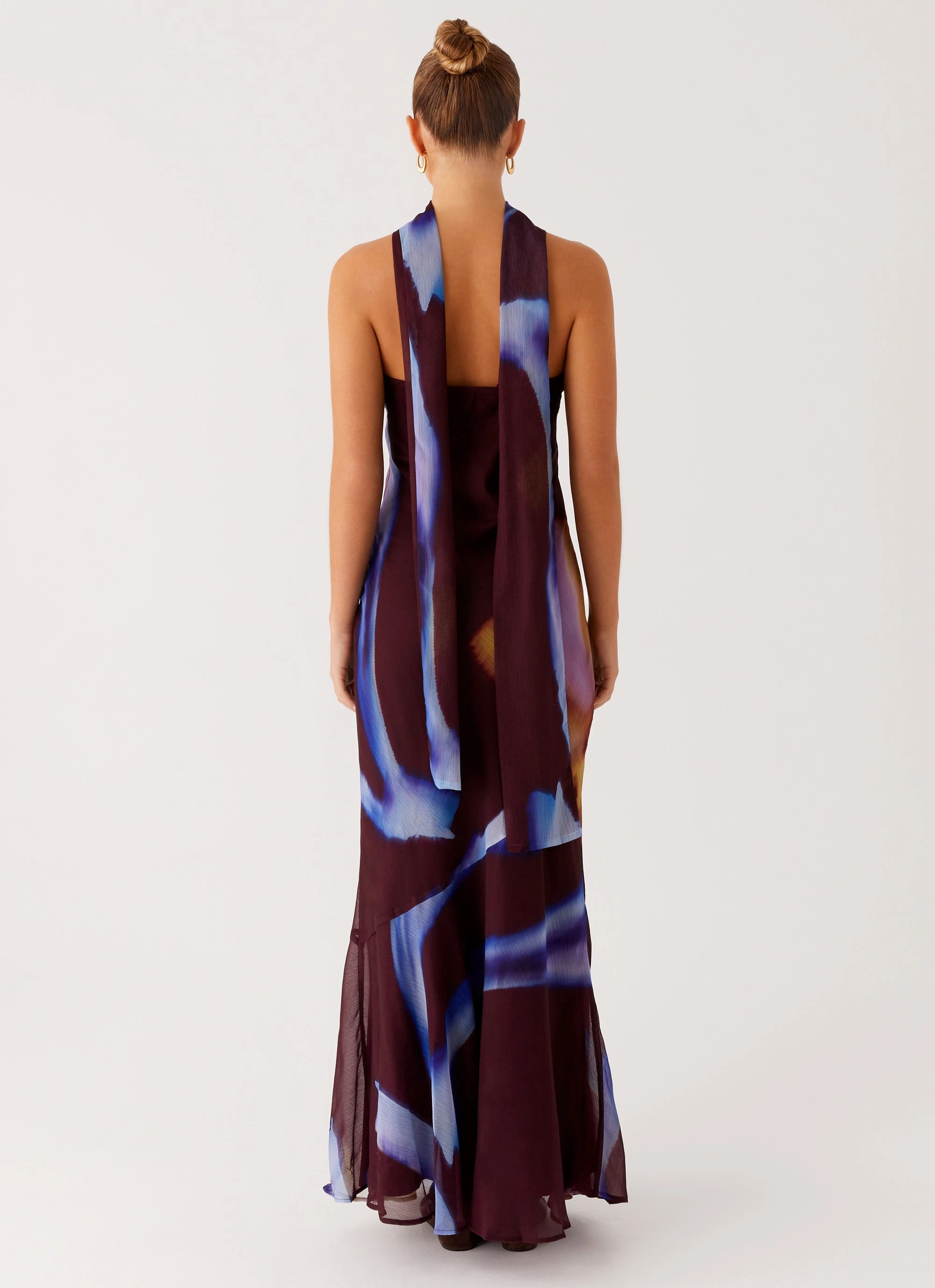 Under The Pagoda Maxi Dress - Dark Floral Texture Softness