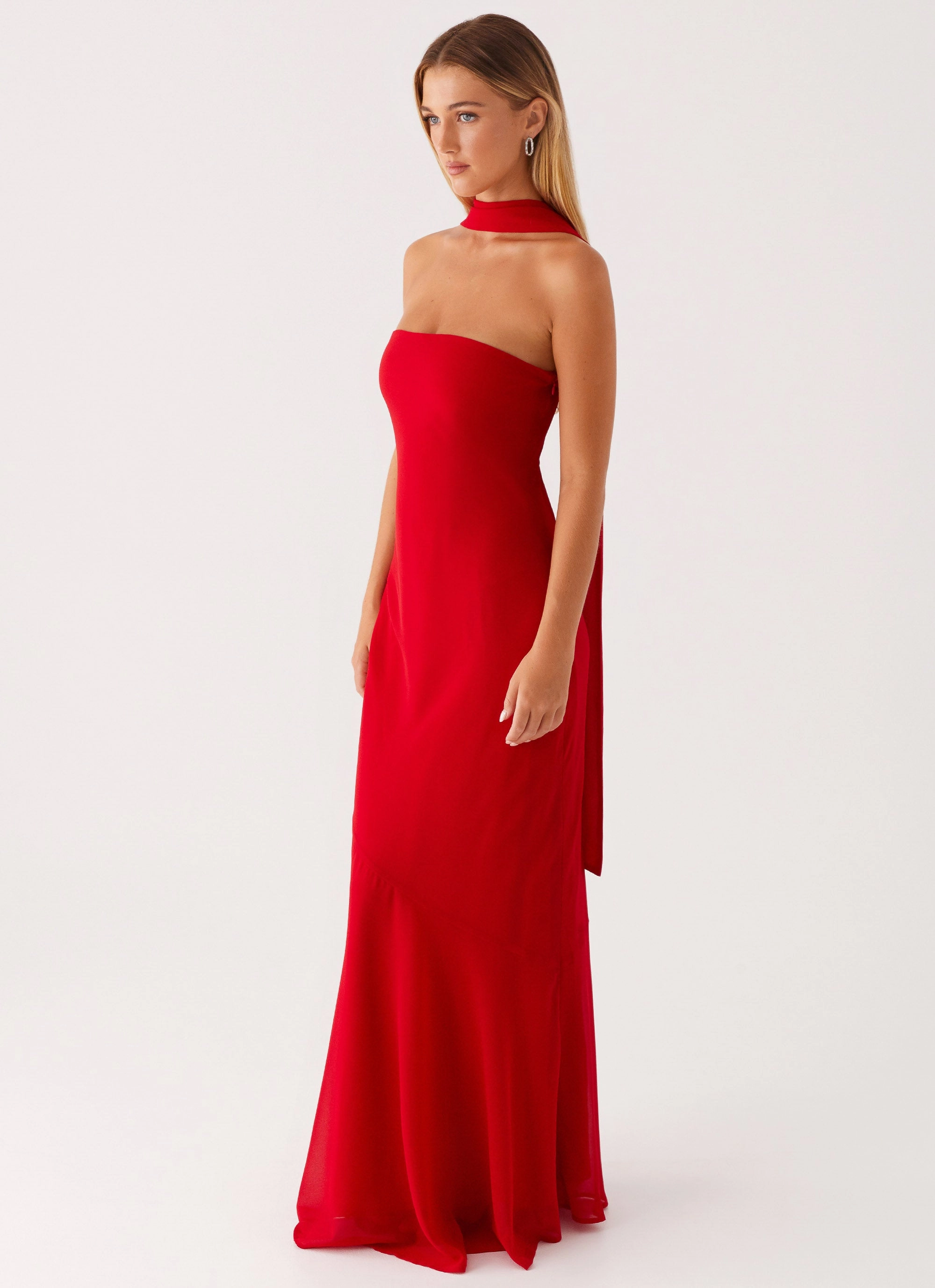 Classic wrap dress Sporty-Look Under The Pagoda Maxi Dress - Red