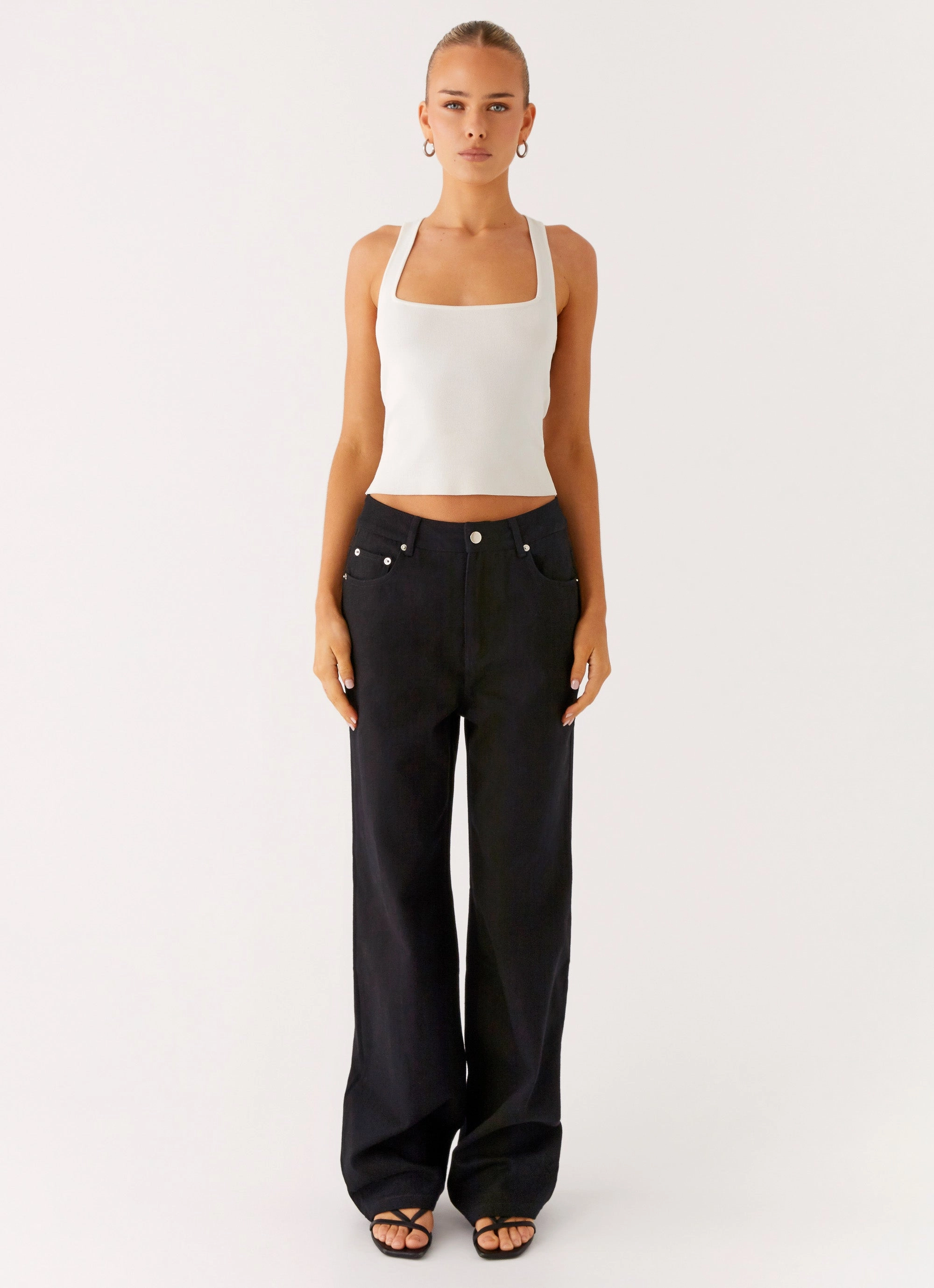 Back Again Straight Leg Denim Jeans - Black Weekend Style Outdoor Adventure Luxury Student Outfit