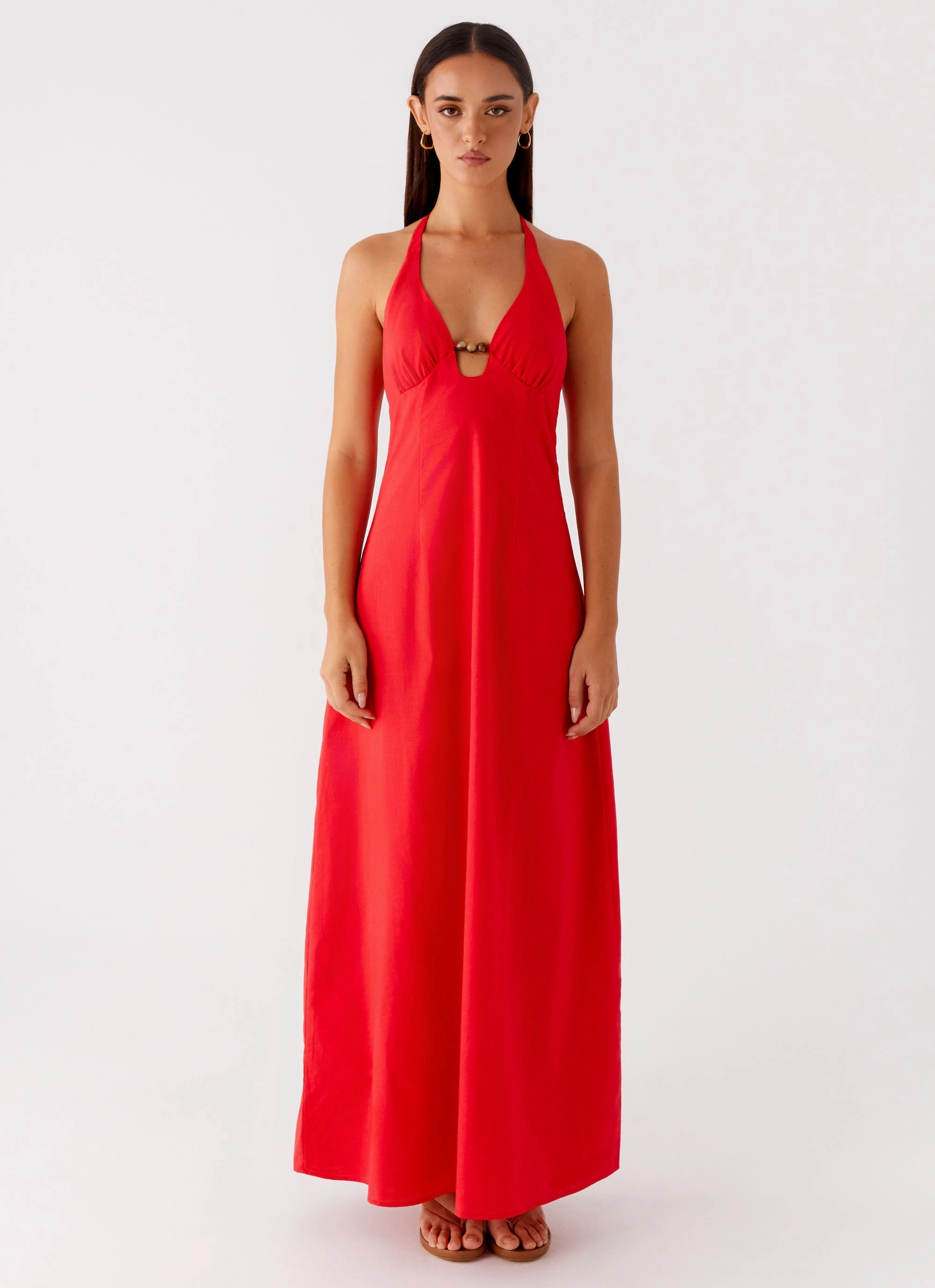 Zana Maxi Dress - Red Lightweight-Layer