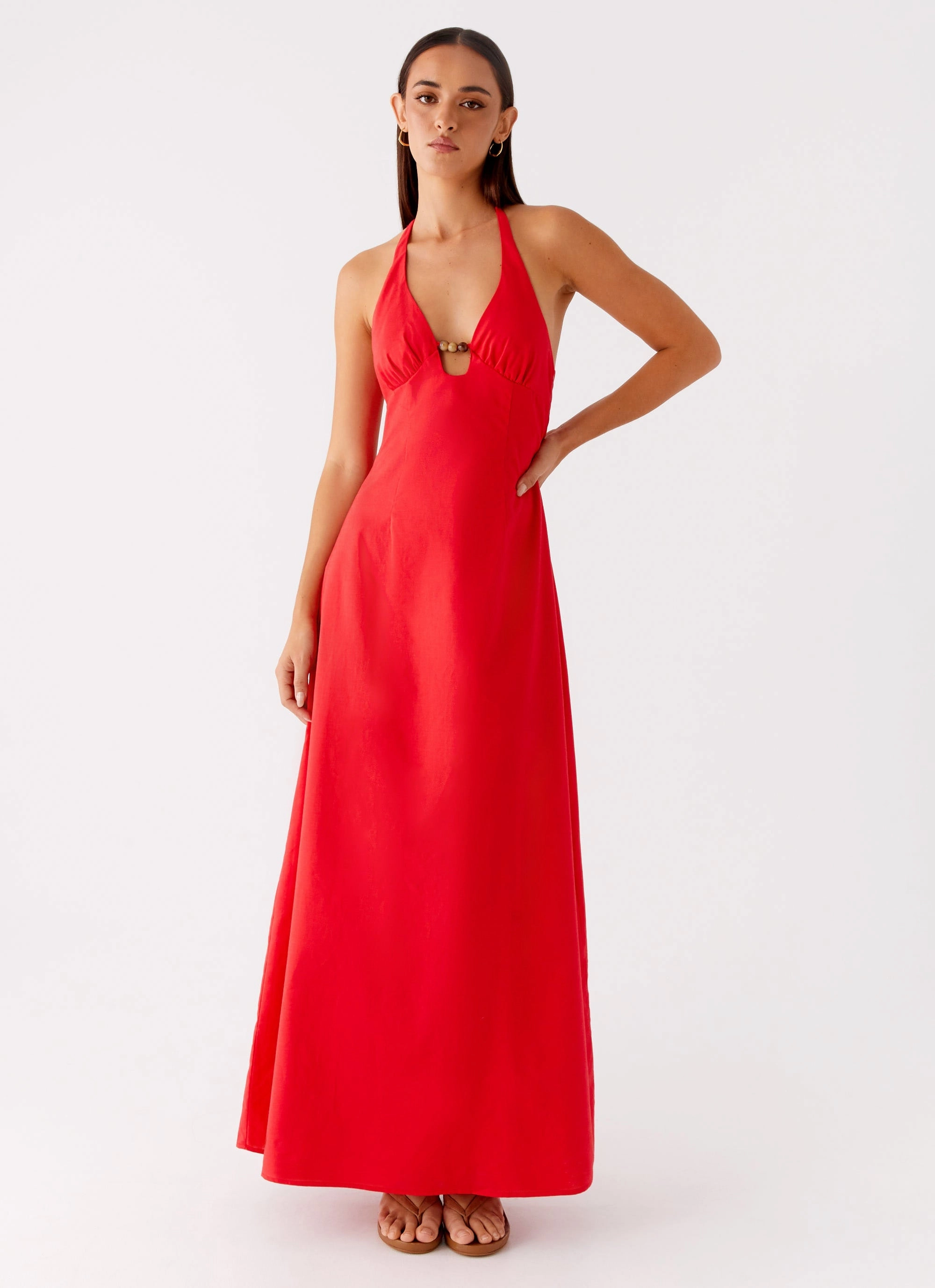Zana Maxi Dress - Red Cool Texture