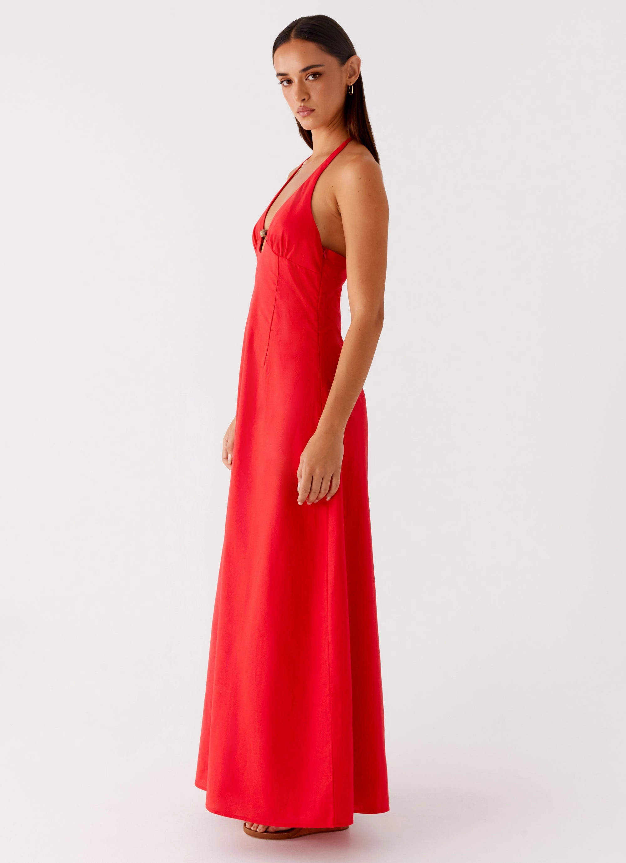 Calm Grace Lounge Fit Zana Maxi Dress - Red