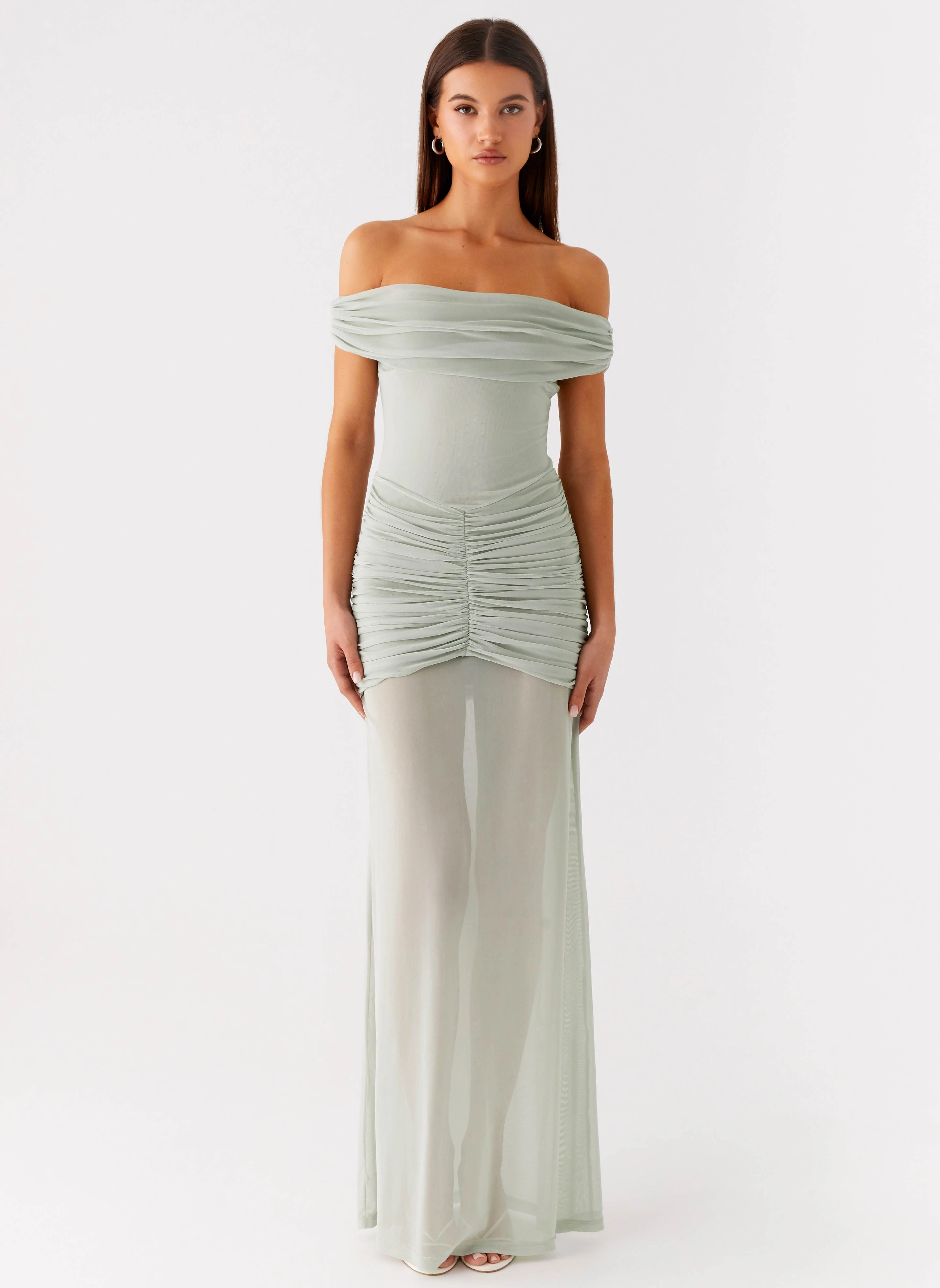 Eyllin Off Shoulder Maxi Dress - Sage Relaxing Style