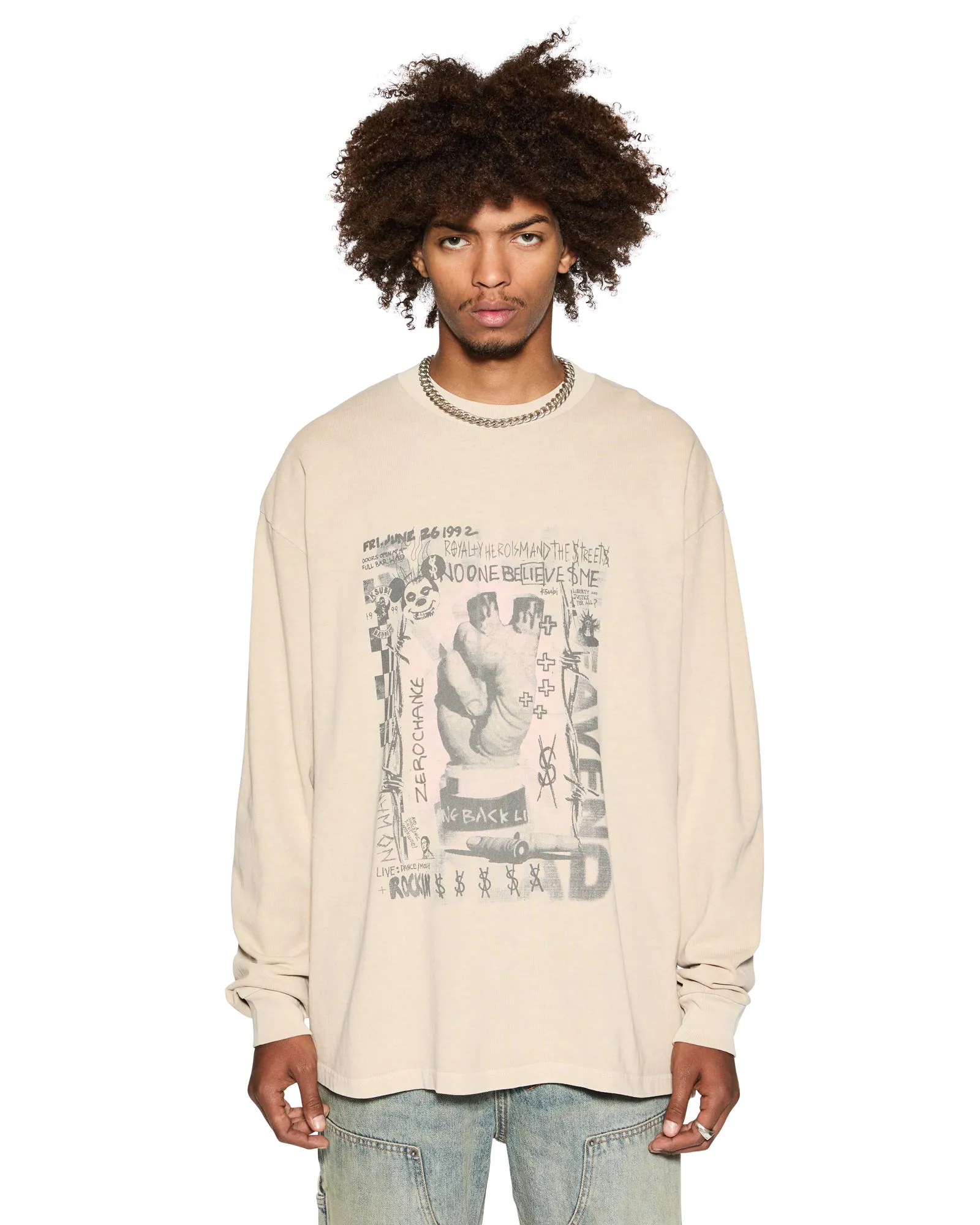 Unlined Minimalist Design IDOLS EKCESS LS TEE TONER CollapsibleFrame