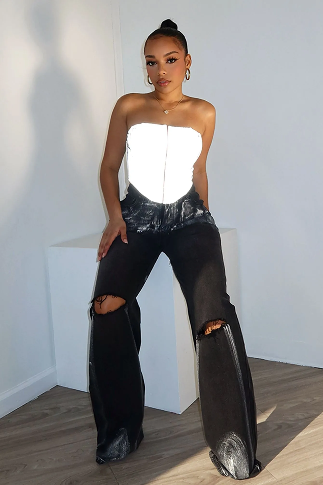 Versatile Shirt Ventilated Panels Manifest It Reflective Corset Top