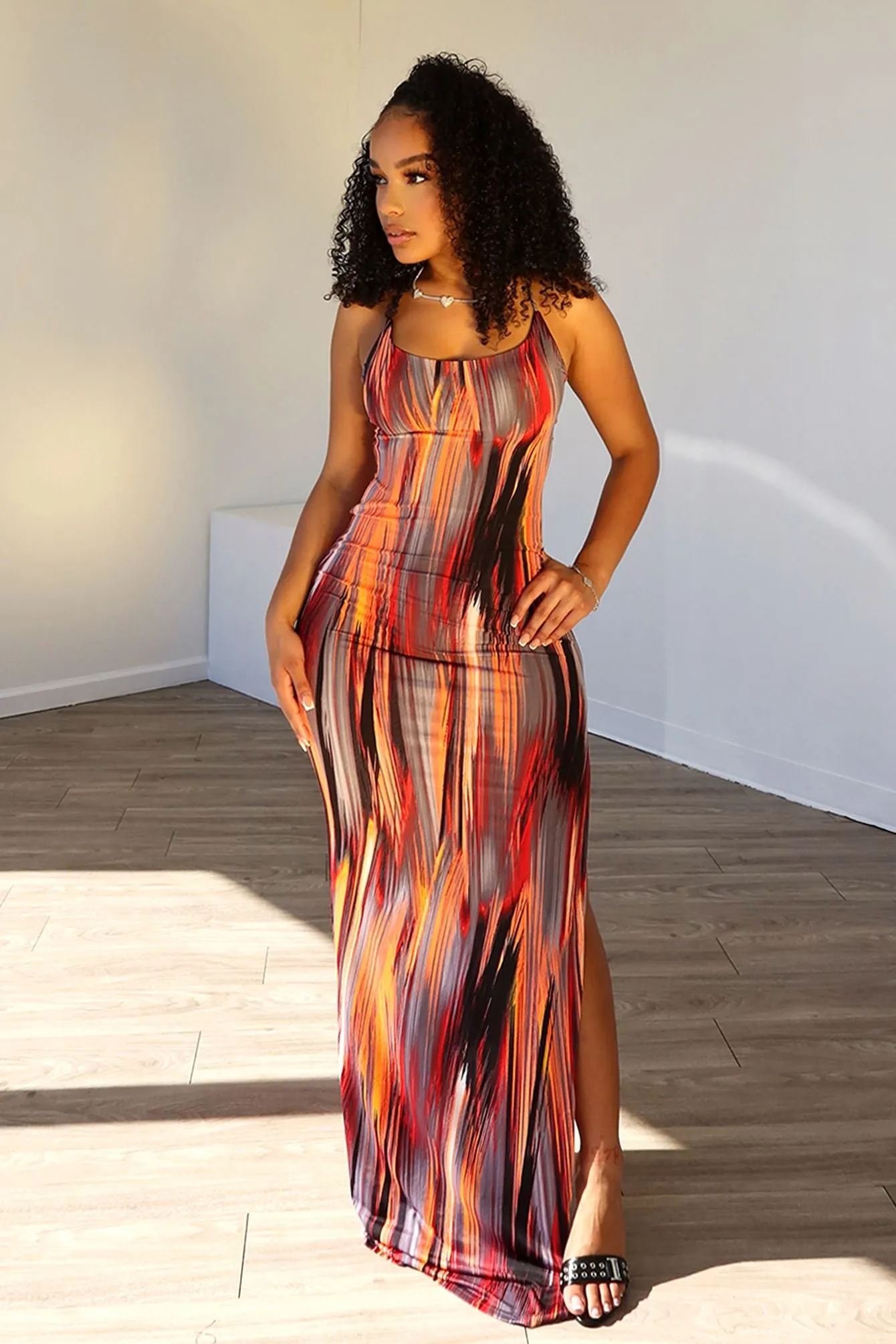 This Energy Print Maxi Dress Anytime Fit Perfect Wearable