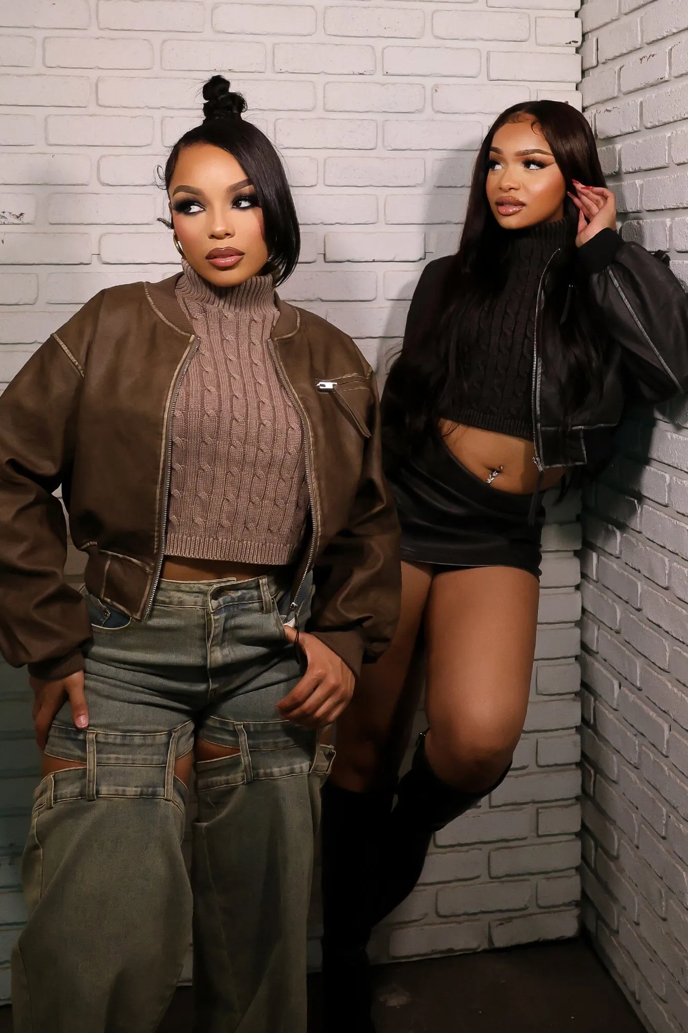 Jump Gianna Faux Leather Bomber Jacket