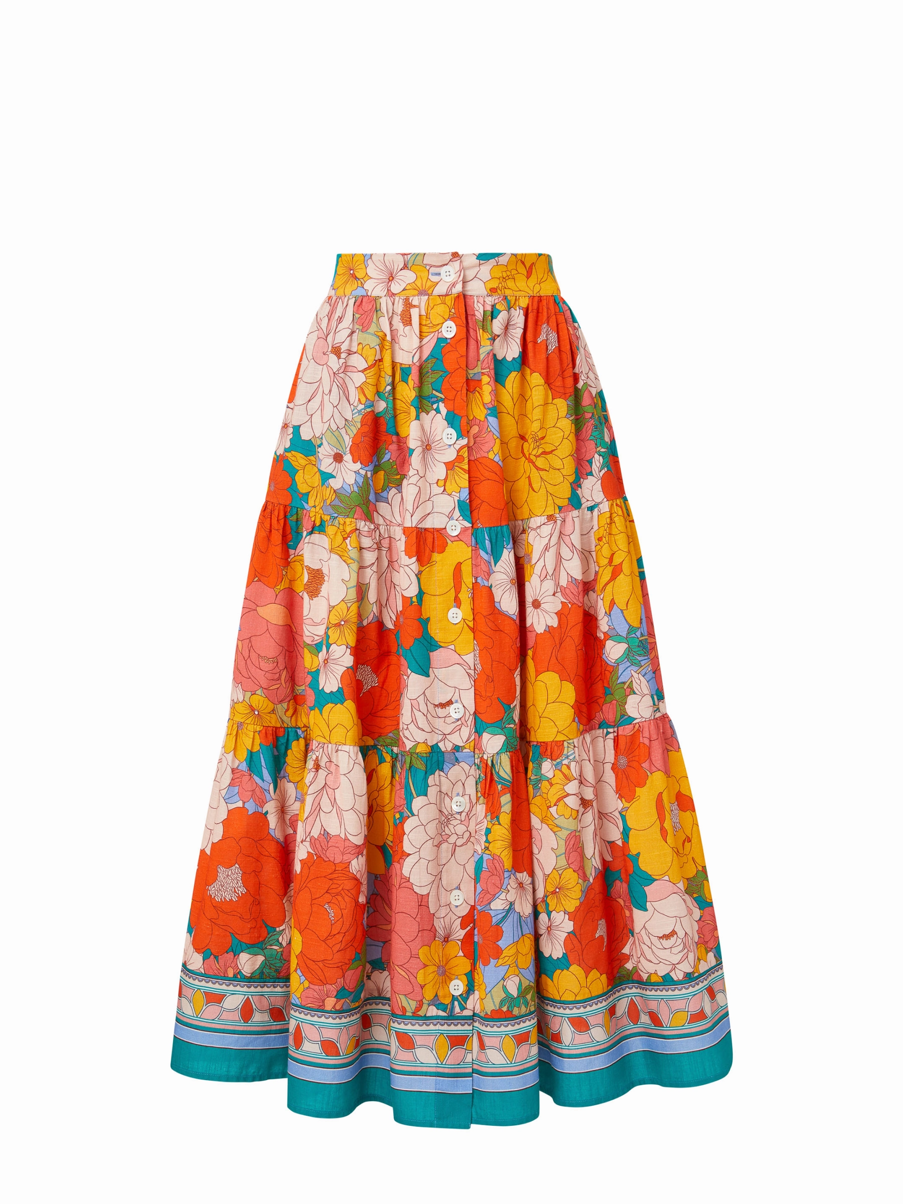 Soft Finish Effortless Feel Joanna Skirt In Zinnia Fields